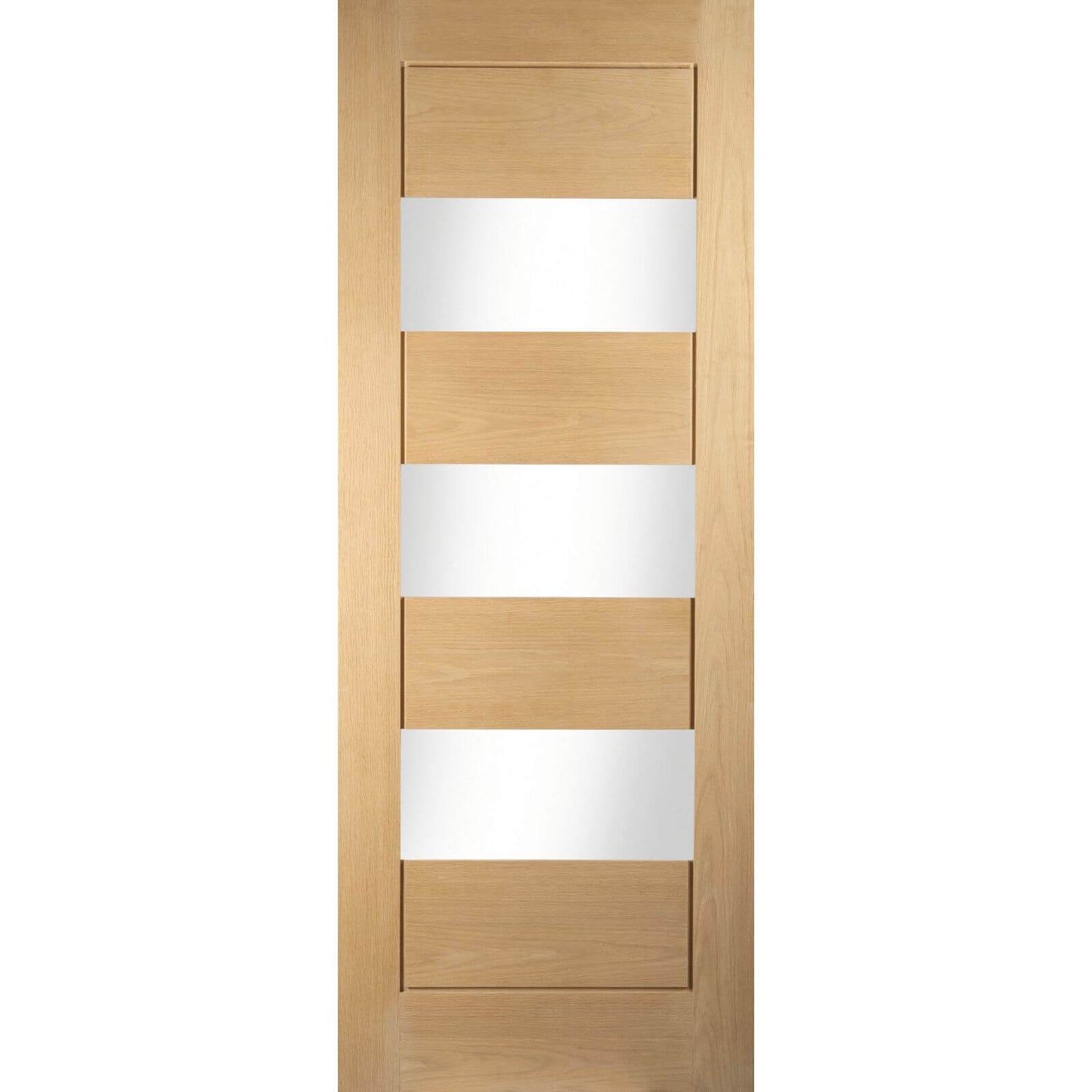 Horizontal 3 Lite White Oak Veneer Internal Door 610mm Wide Homebase