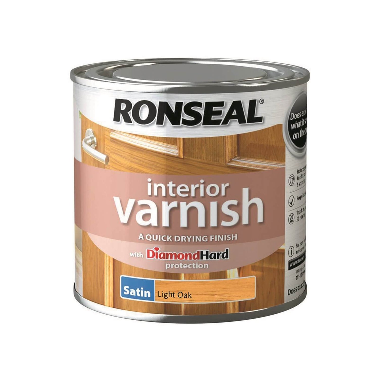 Ronseal Interior Varnish Satin Light Oak - 250ml.