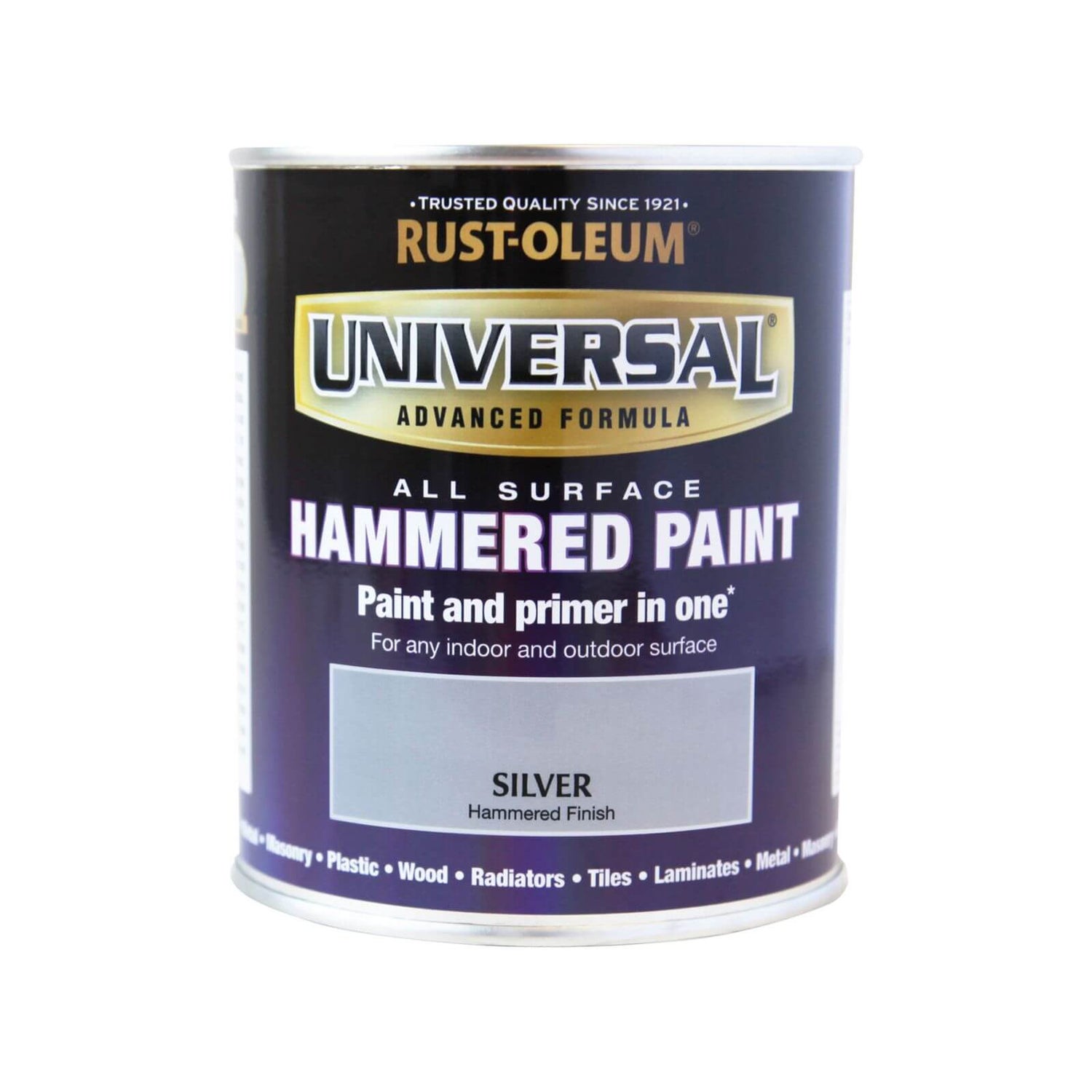 RustOleum Universal All Surface Paint Hammered Silver 750ml Homebase