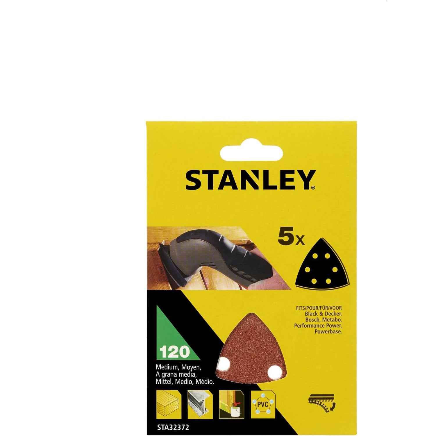 Stanley Delta Head Sanding Sheets 120G STA32372XJ Homebase