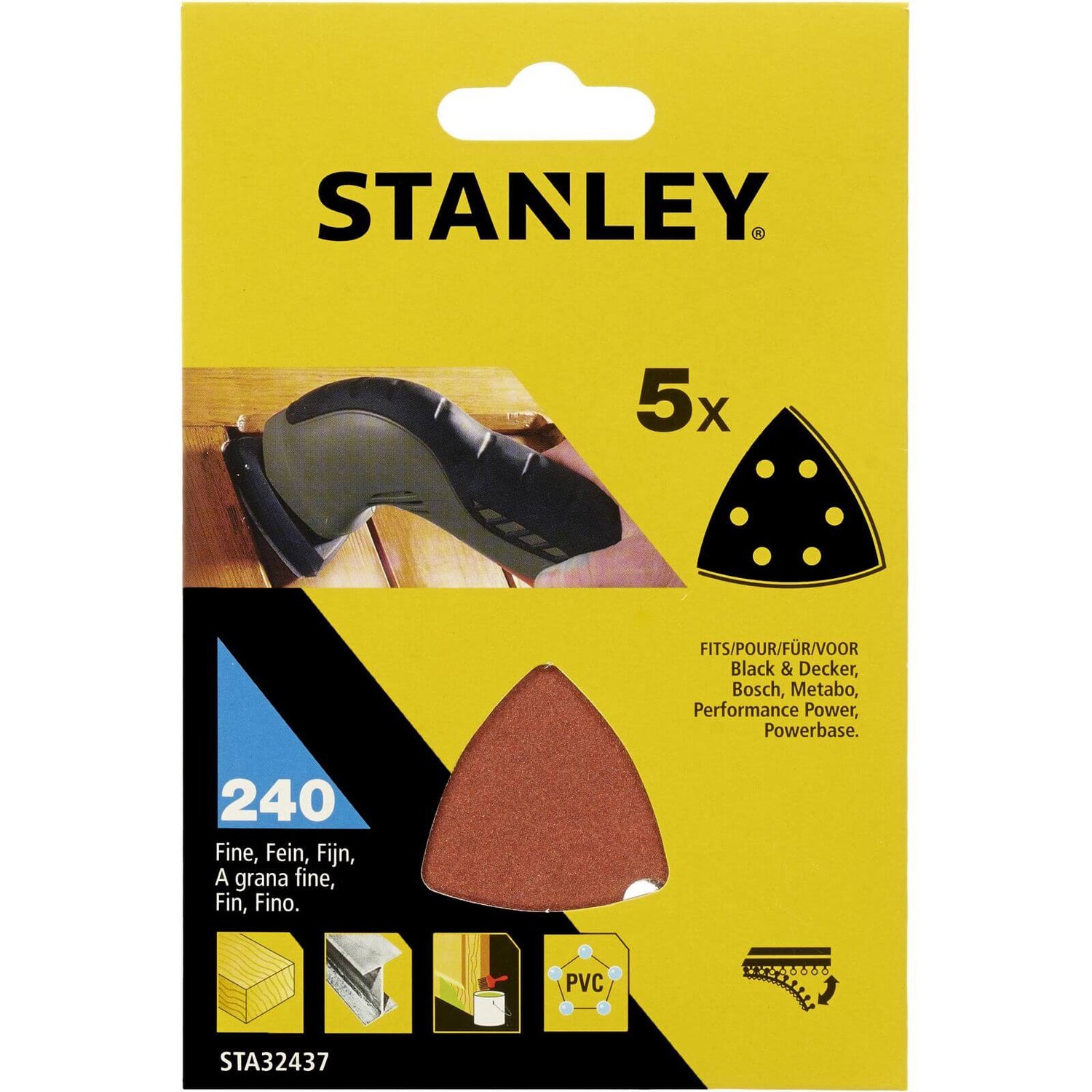 Stanley Delta Head Sanding Sheets 240G STA32437XJ Homebase