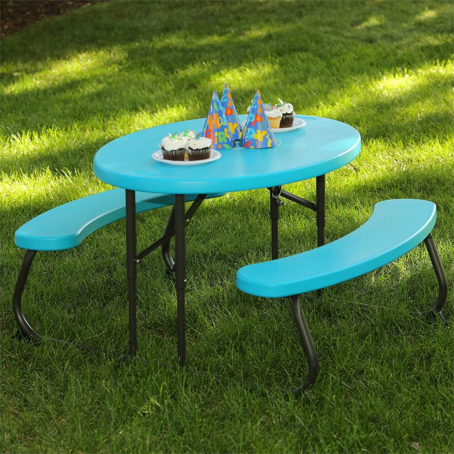 Lifetime Children's Oval Picnic Table Glacier Blue Homebase