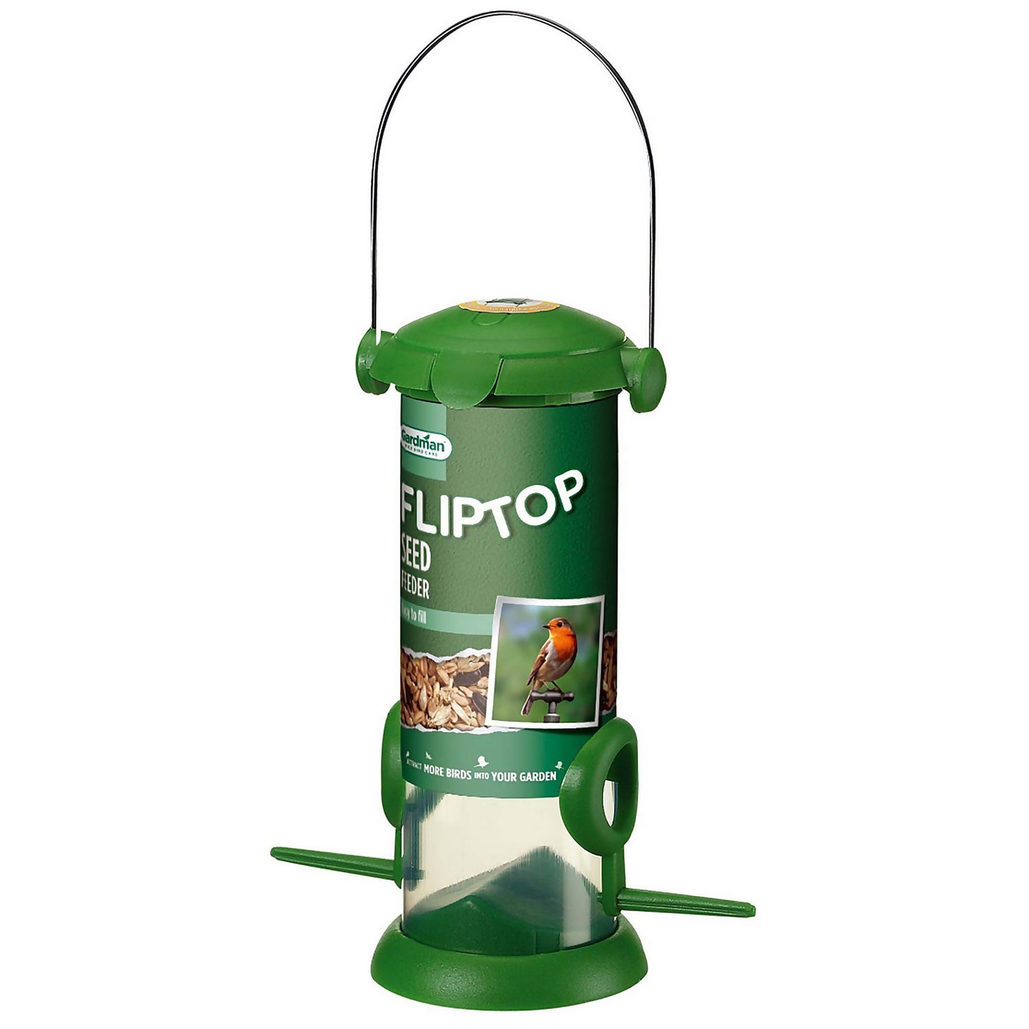 Peckish Click Top Seed Wild Bird Feeder Homebase