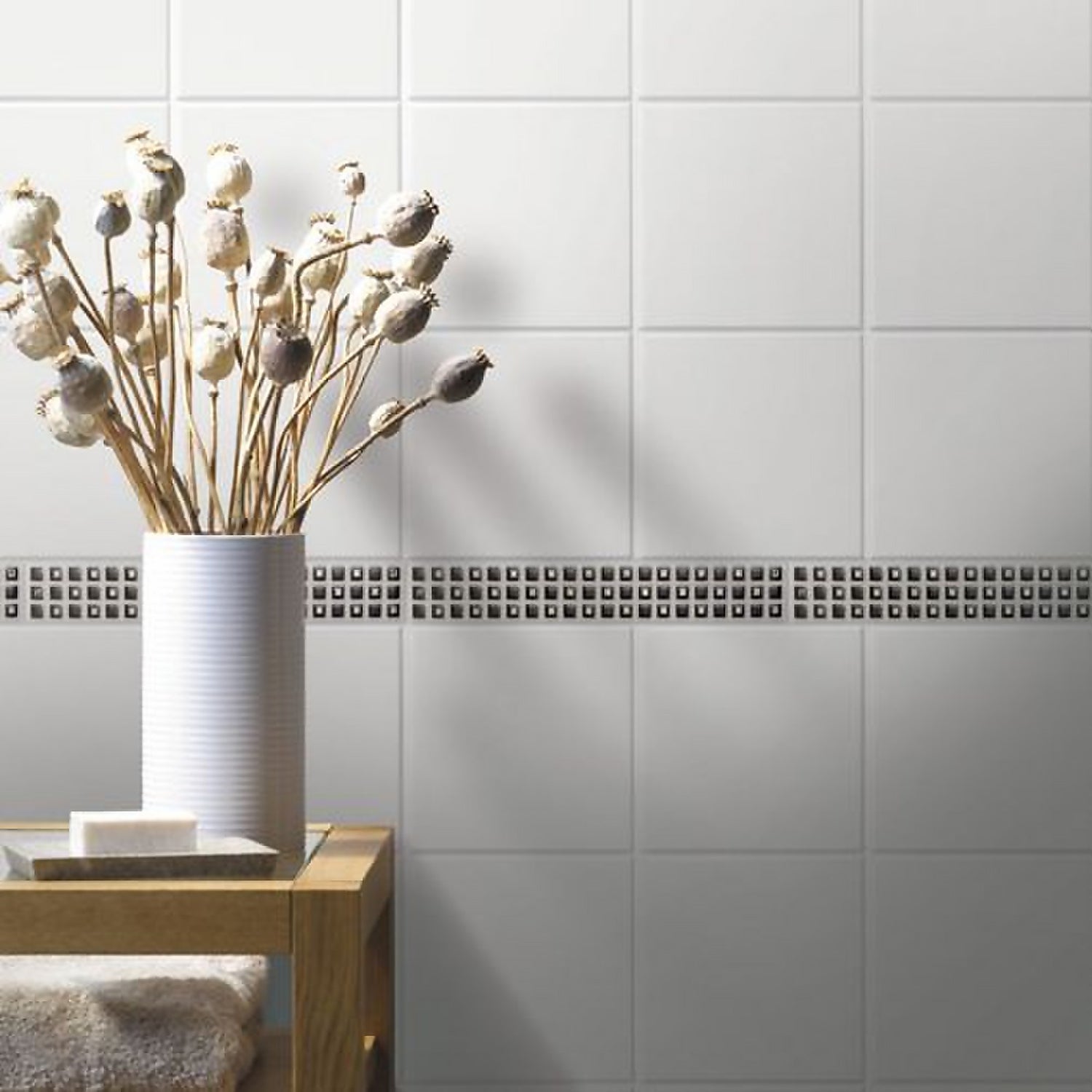 White Wall Tile 150 x 150mm Homebase