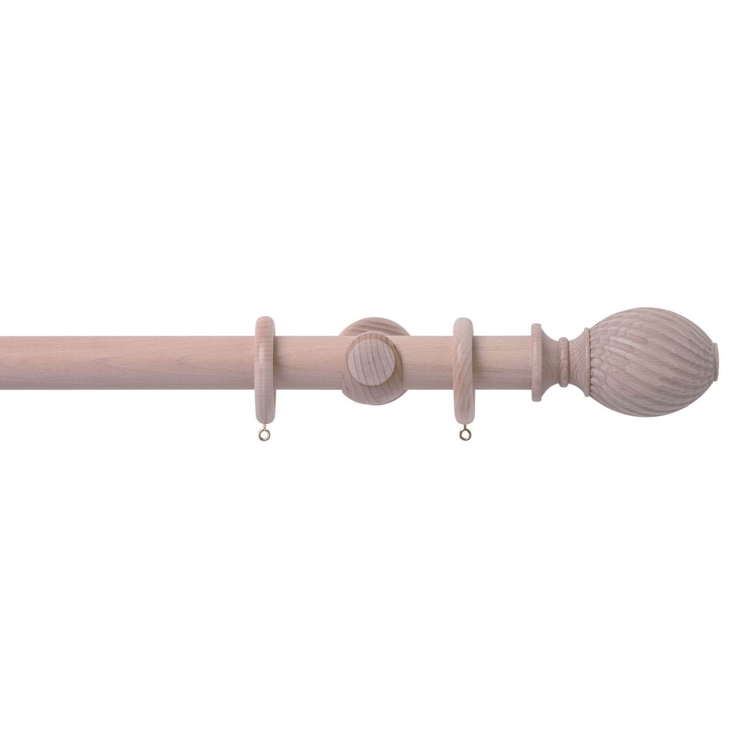 Oak Effect 35mm Curtain Pole with Acorn Finial 2.4m Homebase