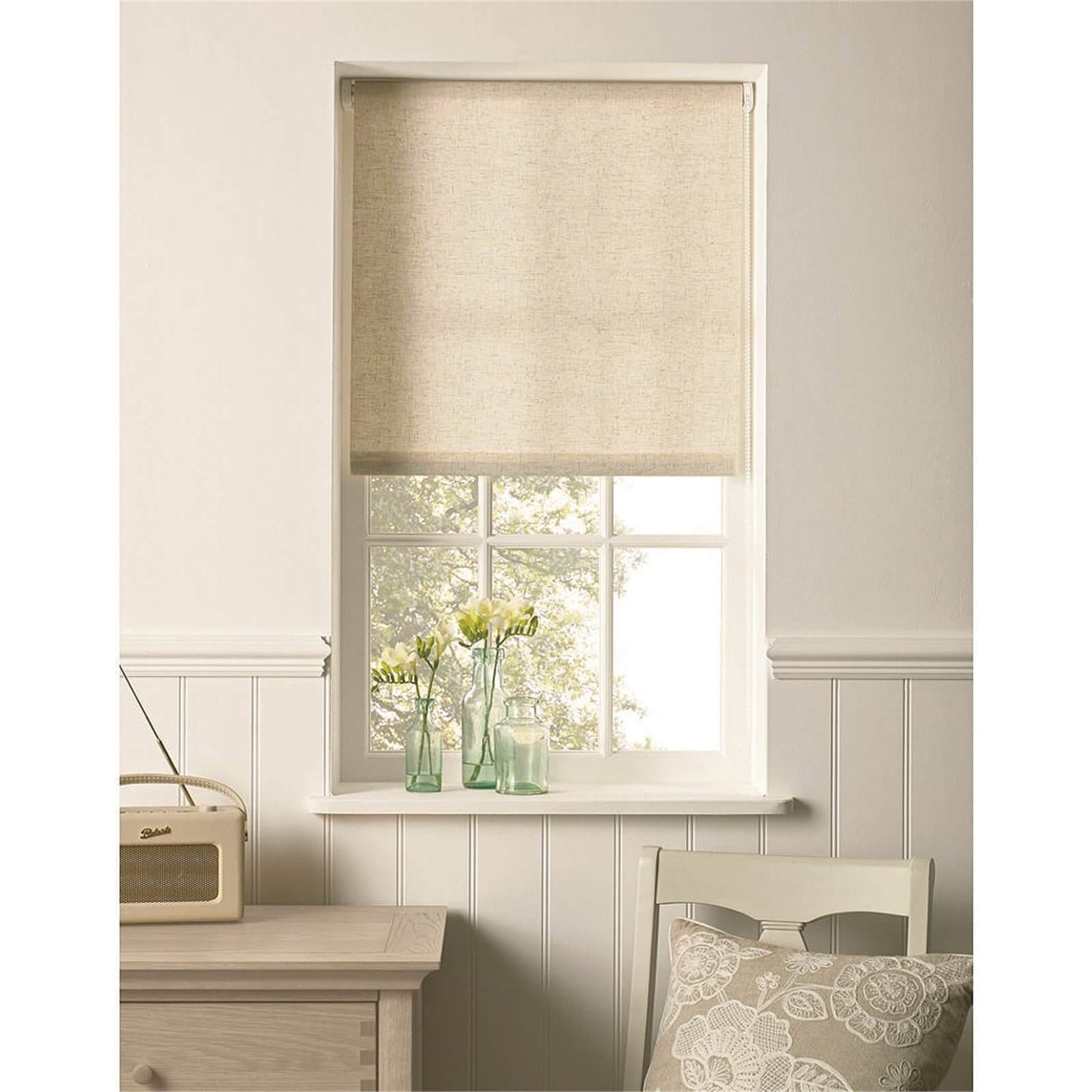 Linen Look Roller Blind 180cm Homebase