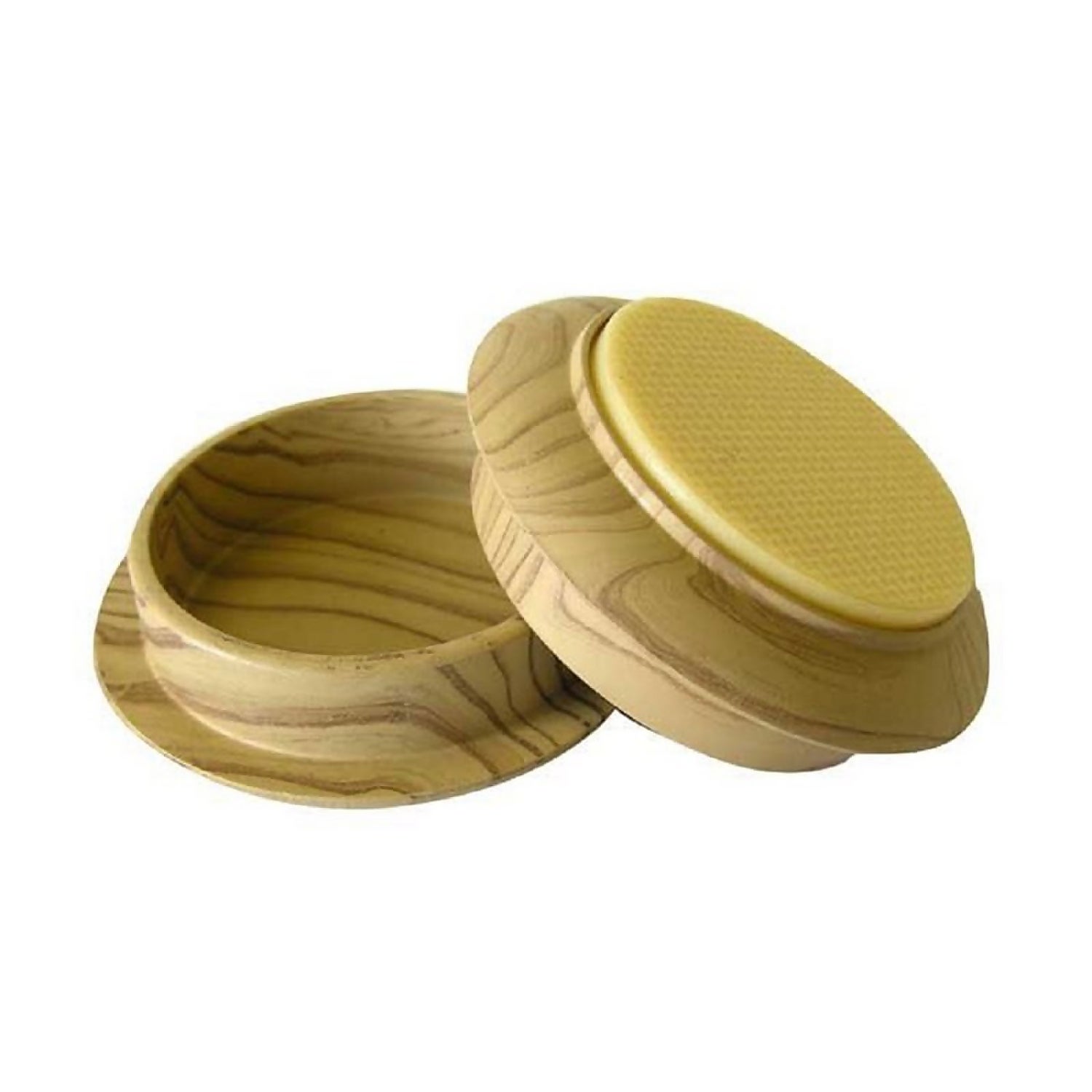 NonSlip Castor Cups Light Wood Grain 45mm 4 pack Homebase