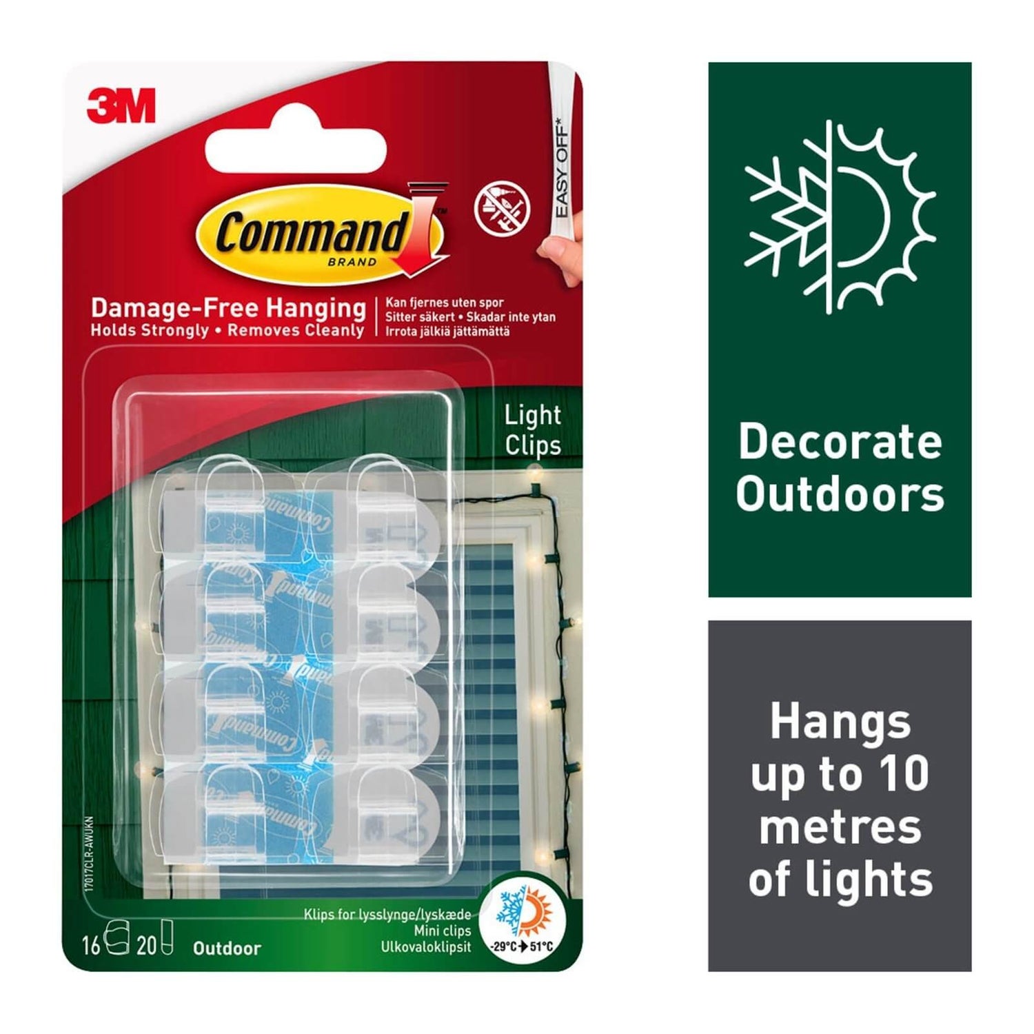 Command Outdoor Decoration Light Clips Value Pack Homebase