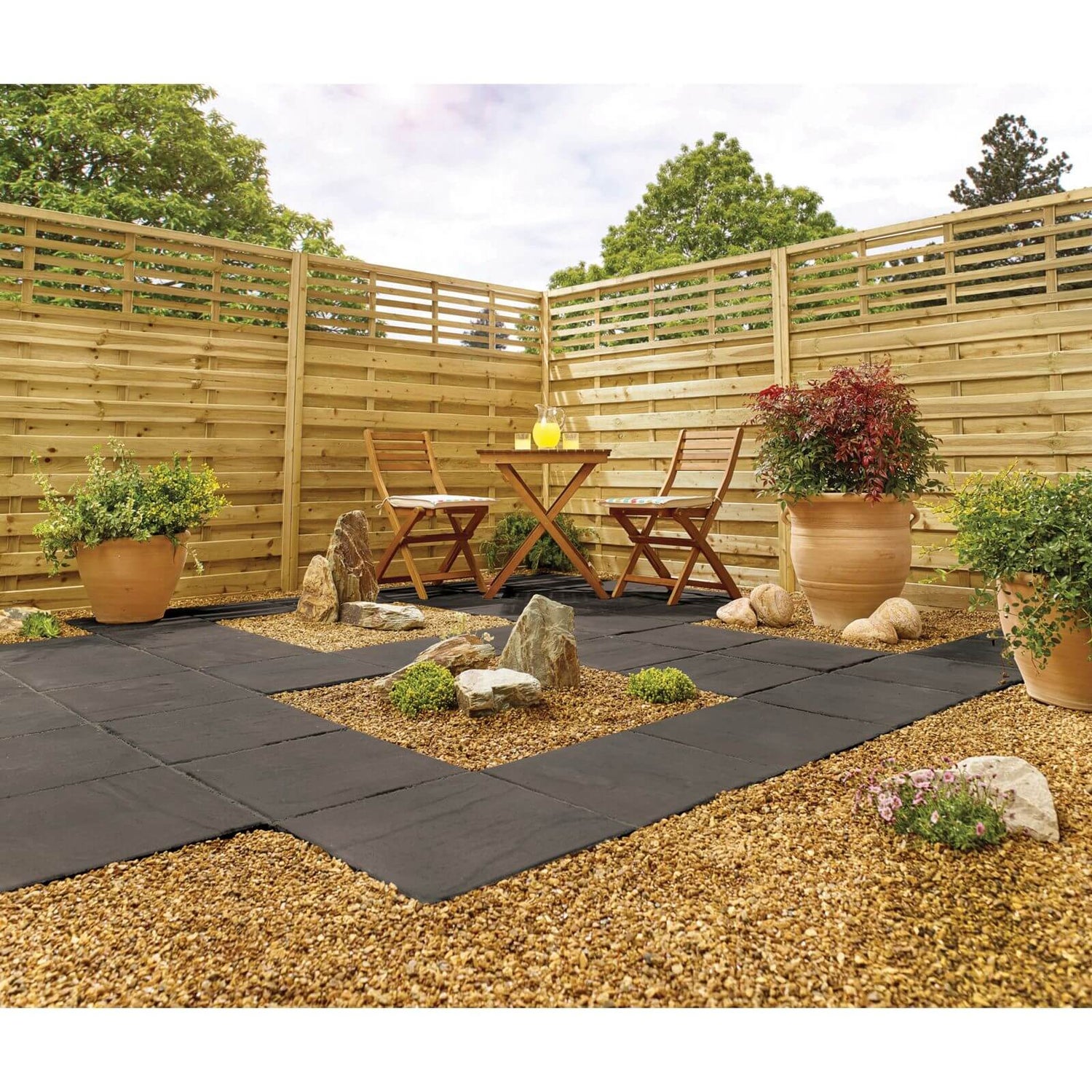 Stylish Stone Horsham Paving 450 x 450mm Charcoal Homebase
