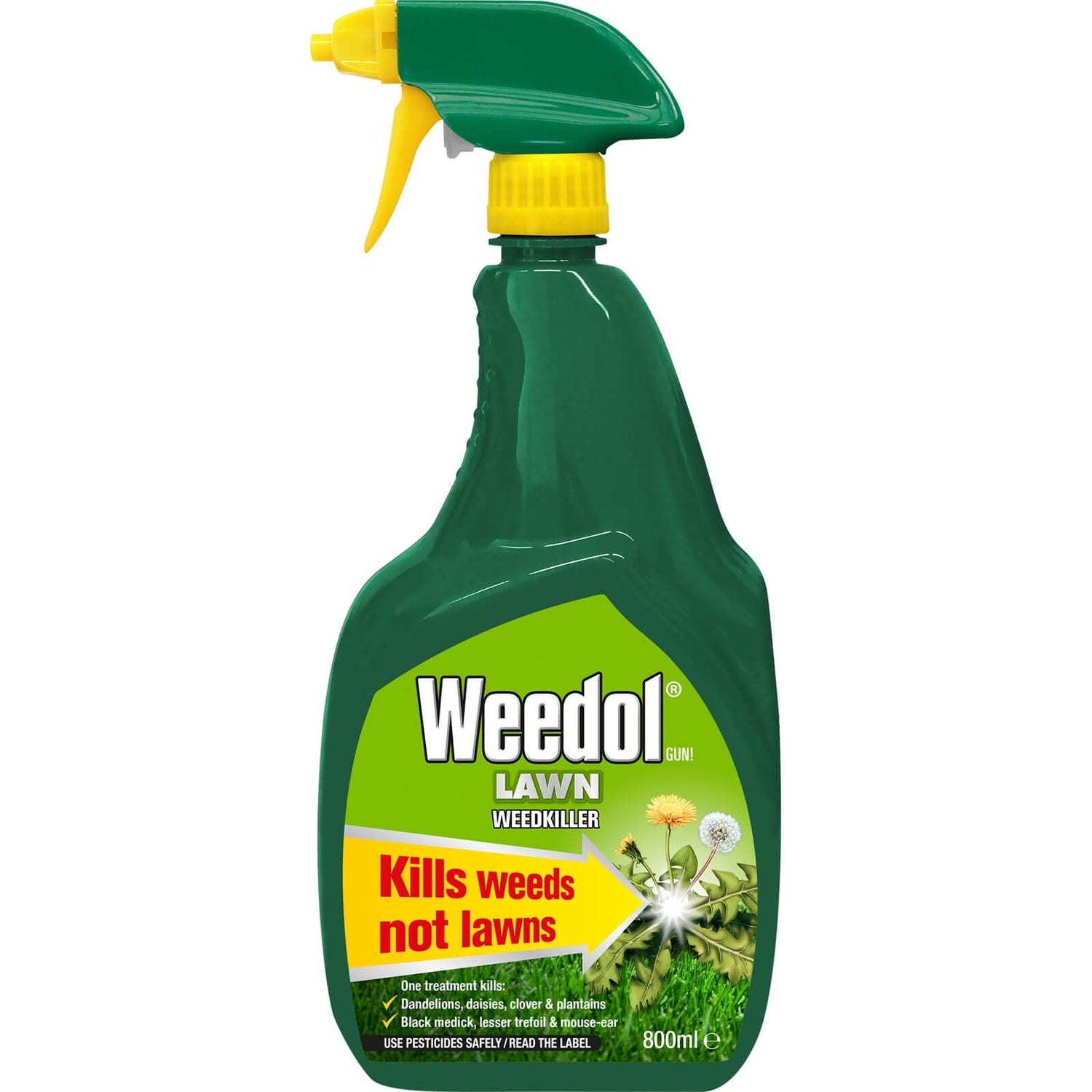 Weedol Gun! Lawn Ready To Use Weedkiller 800ml Homebase