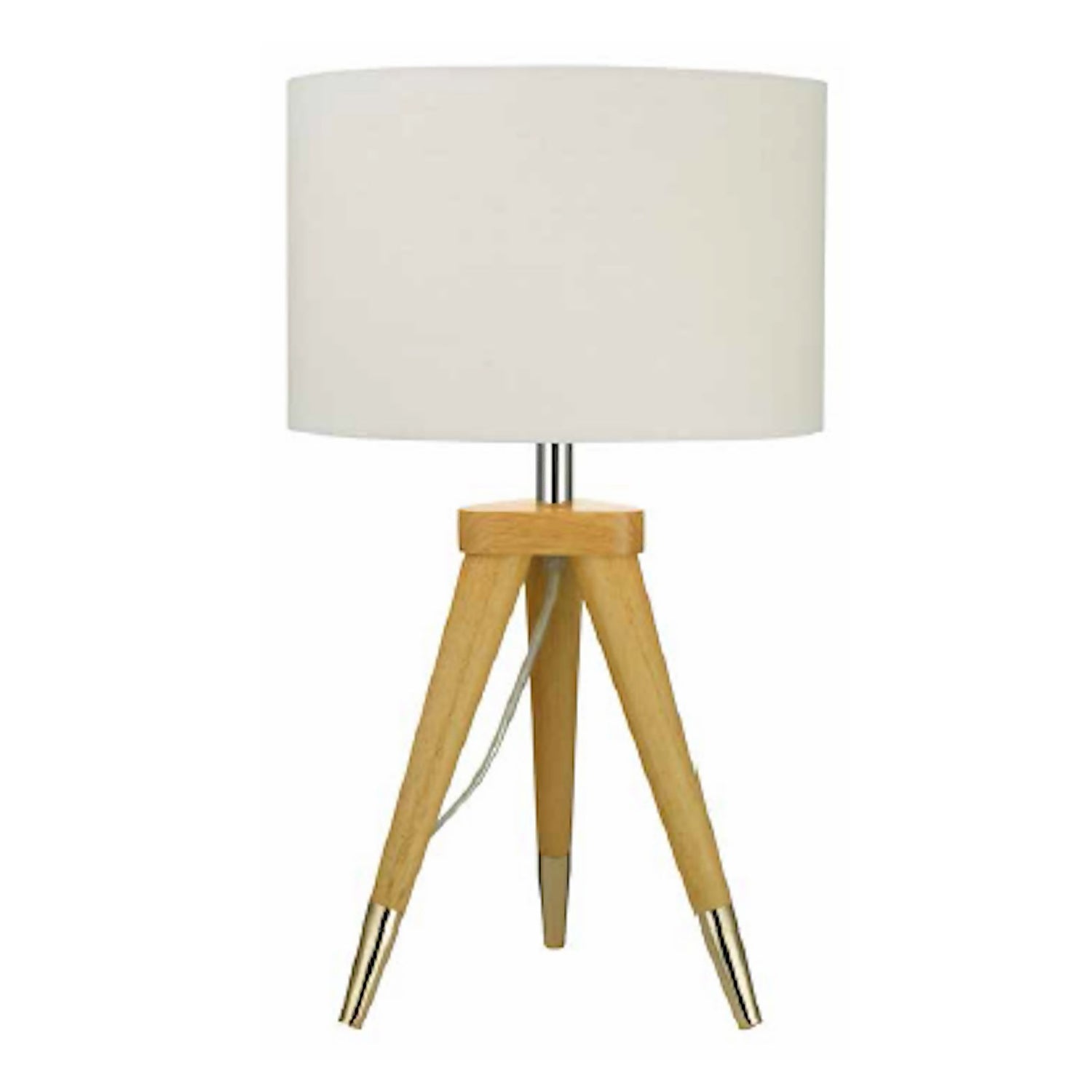 Juke Wooden Tripod Table Lamp White Homebase