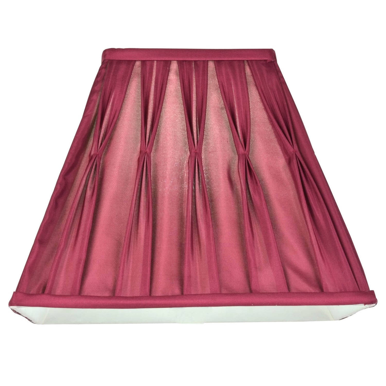 Silk Square Pleated Lamp Shade Cranberry 30cm Homebase
