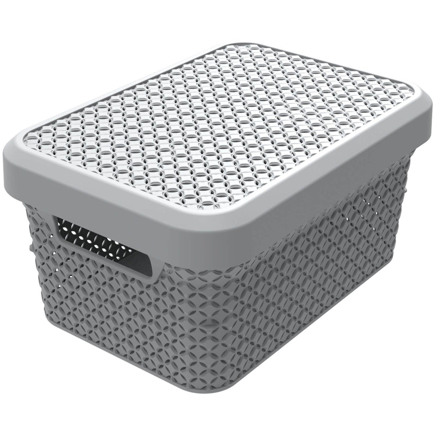 Ezy Storage Mode 5L Storage Basket with Lid Grey Homebase