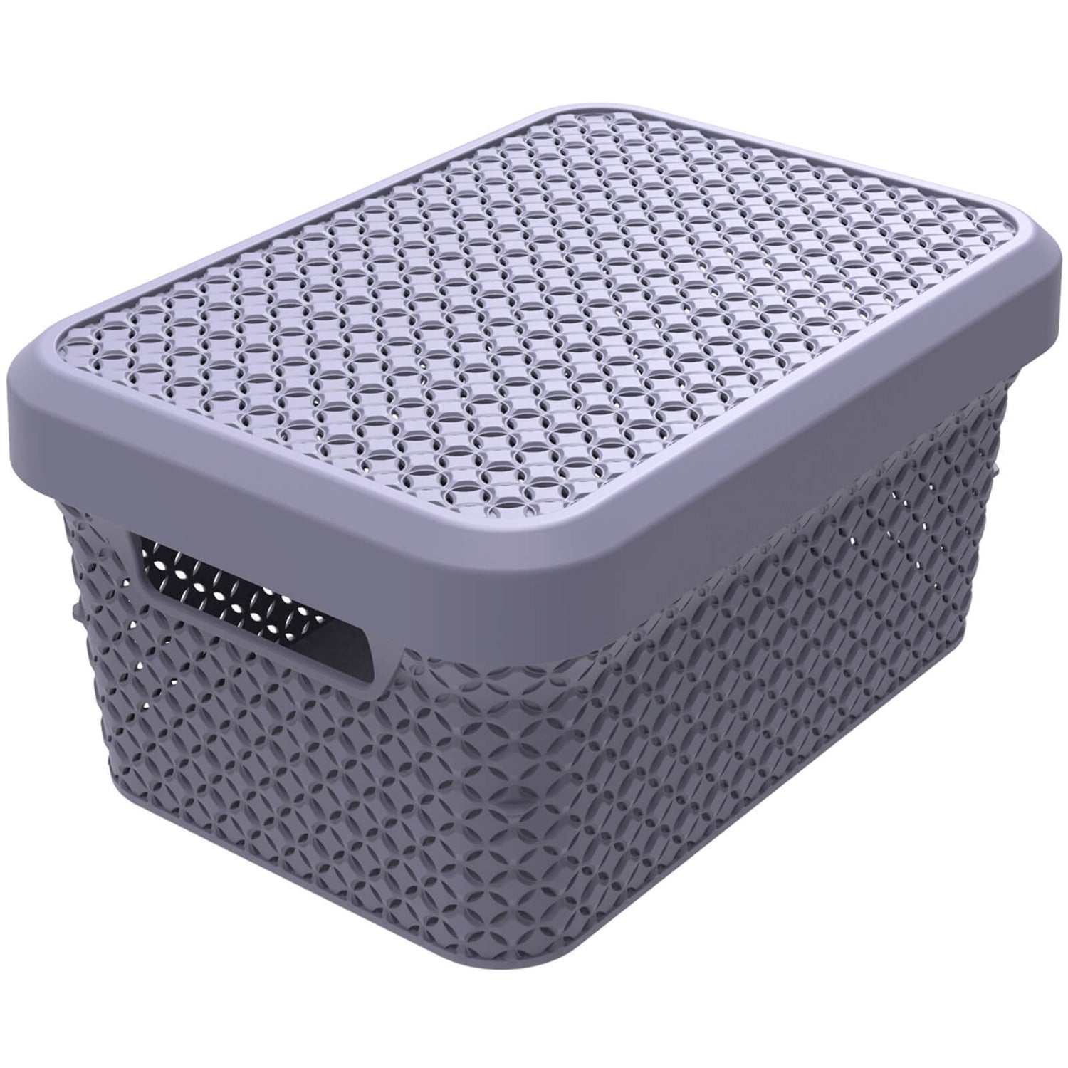 Ezy Storage Mode 5L Storage Basket with Lid Lilac Homebase