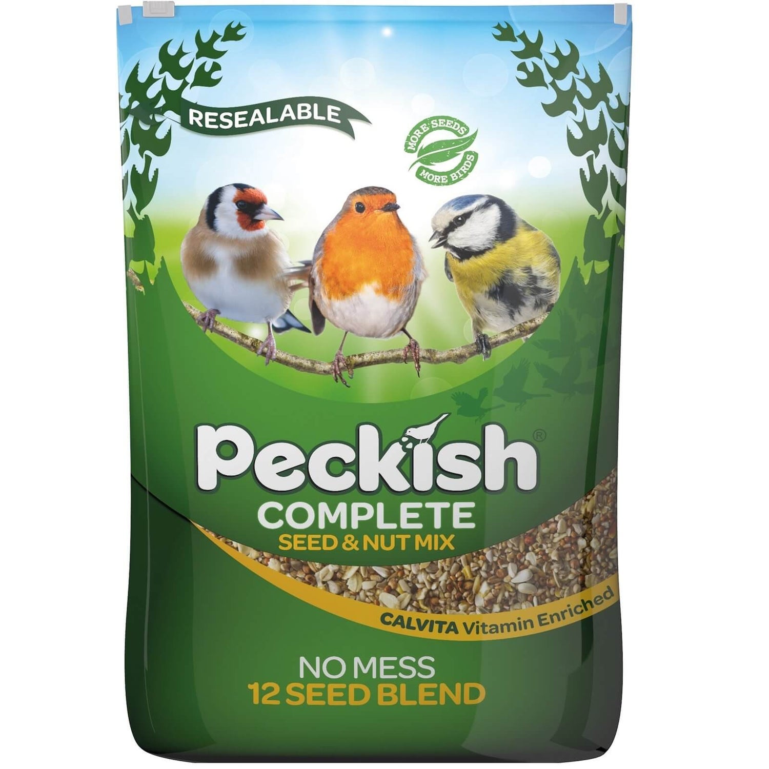 Peckish Complete Seed and Nut No Mess Wild Bird Food Mix 20kg Homebase