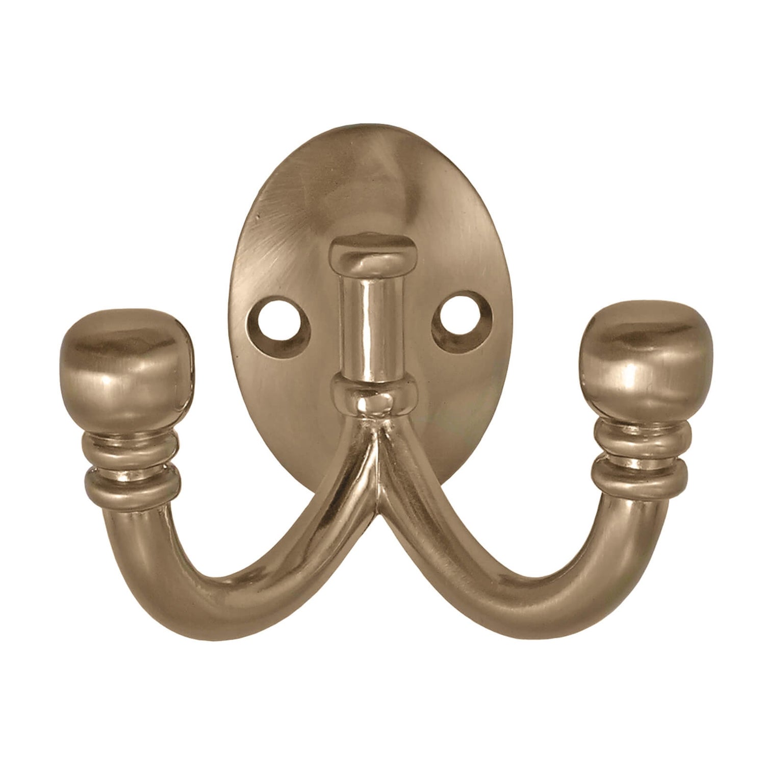 Ball End Double Robe Hook Satin Nickel Homebase