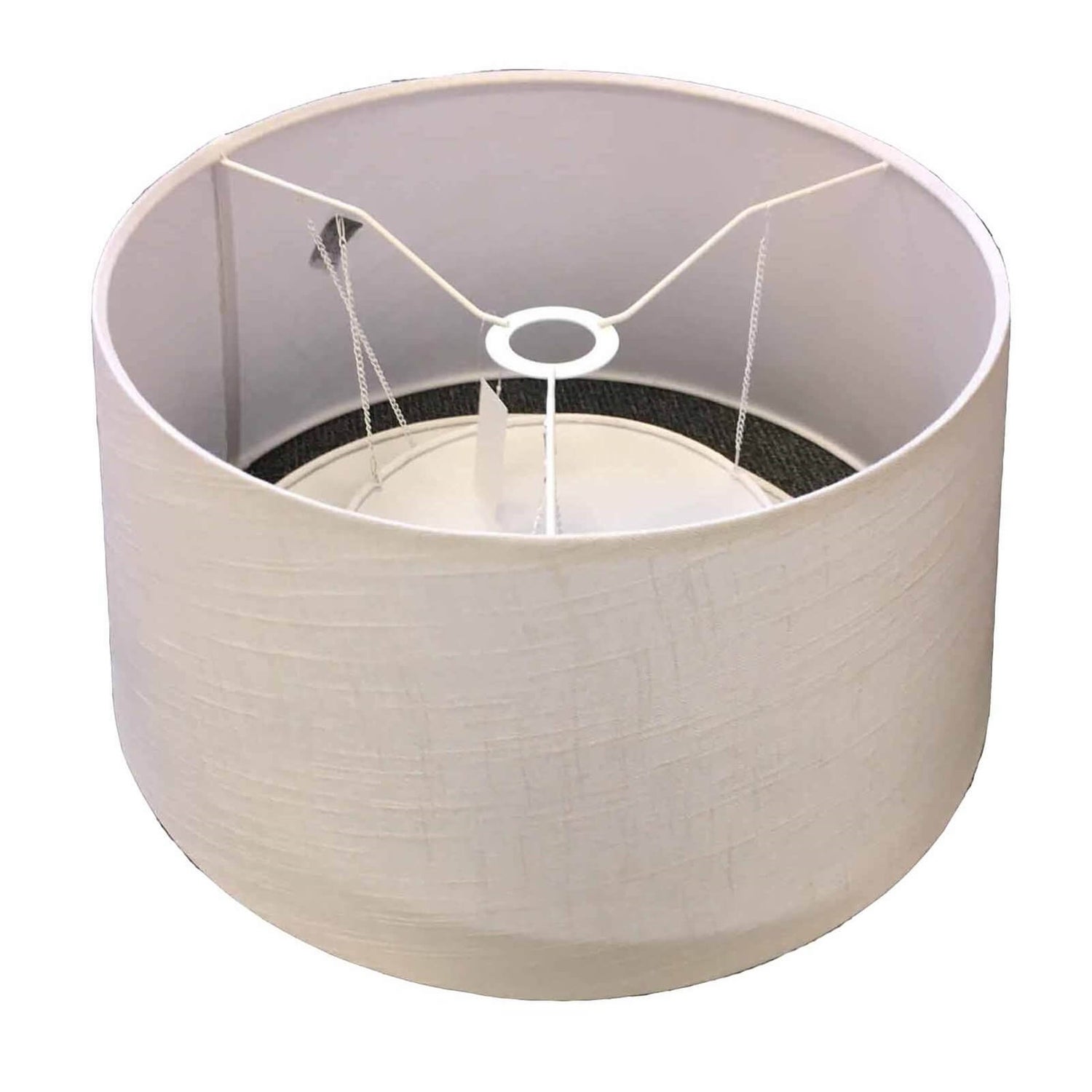 Linen Tapered Lamp Shade Diffuser Ivory & White Homebase