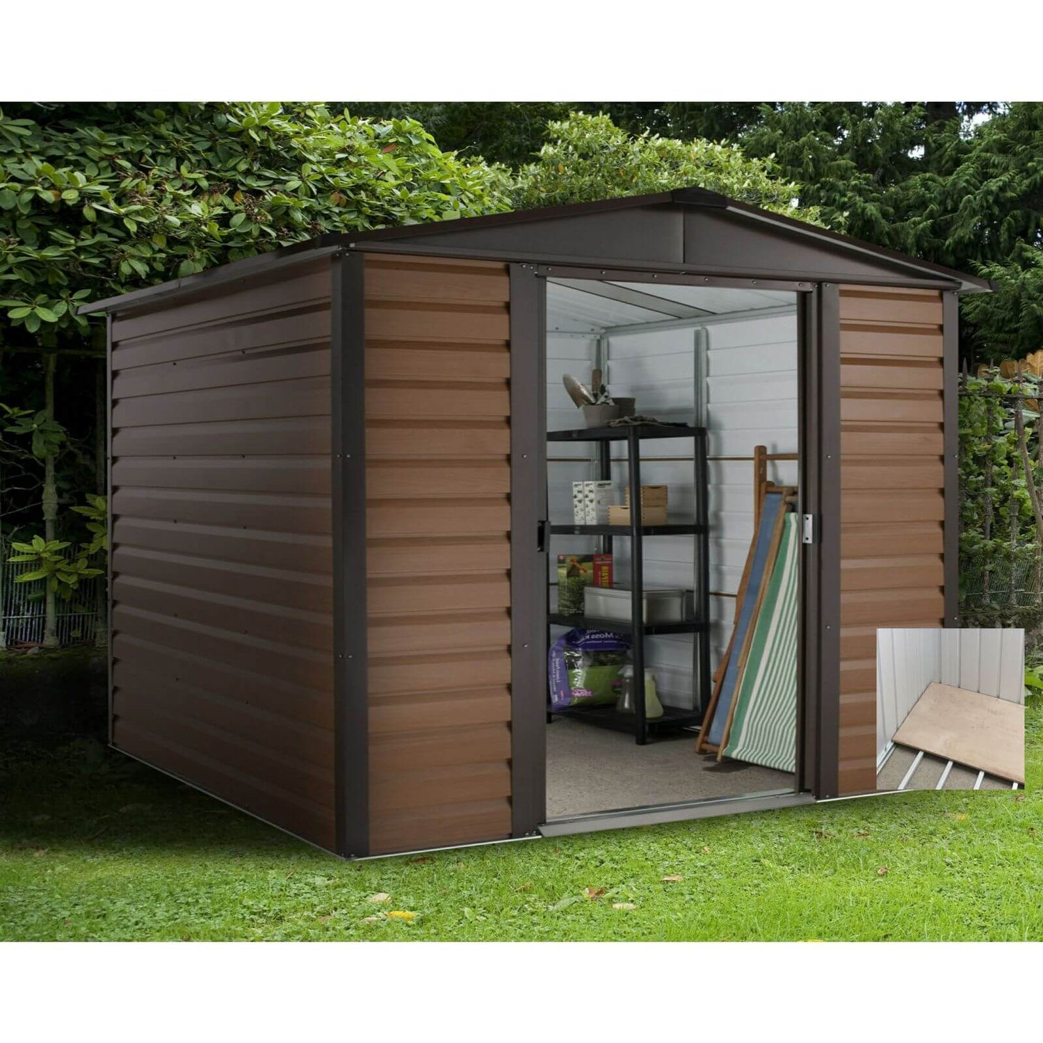 6x6ft yardmaster woodgrain shed & floor frame homebase