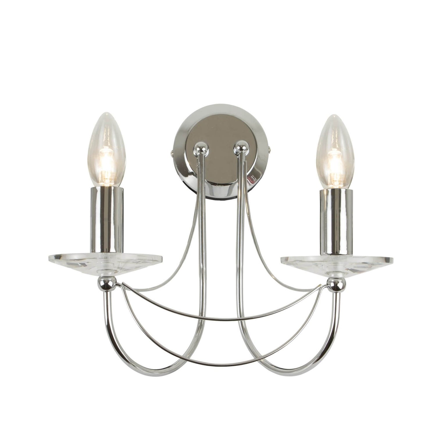 Hendrix 2 Light Glass Wall Light Homebase