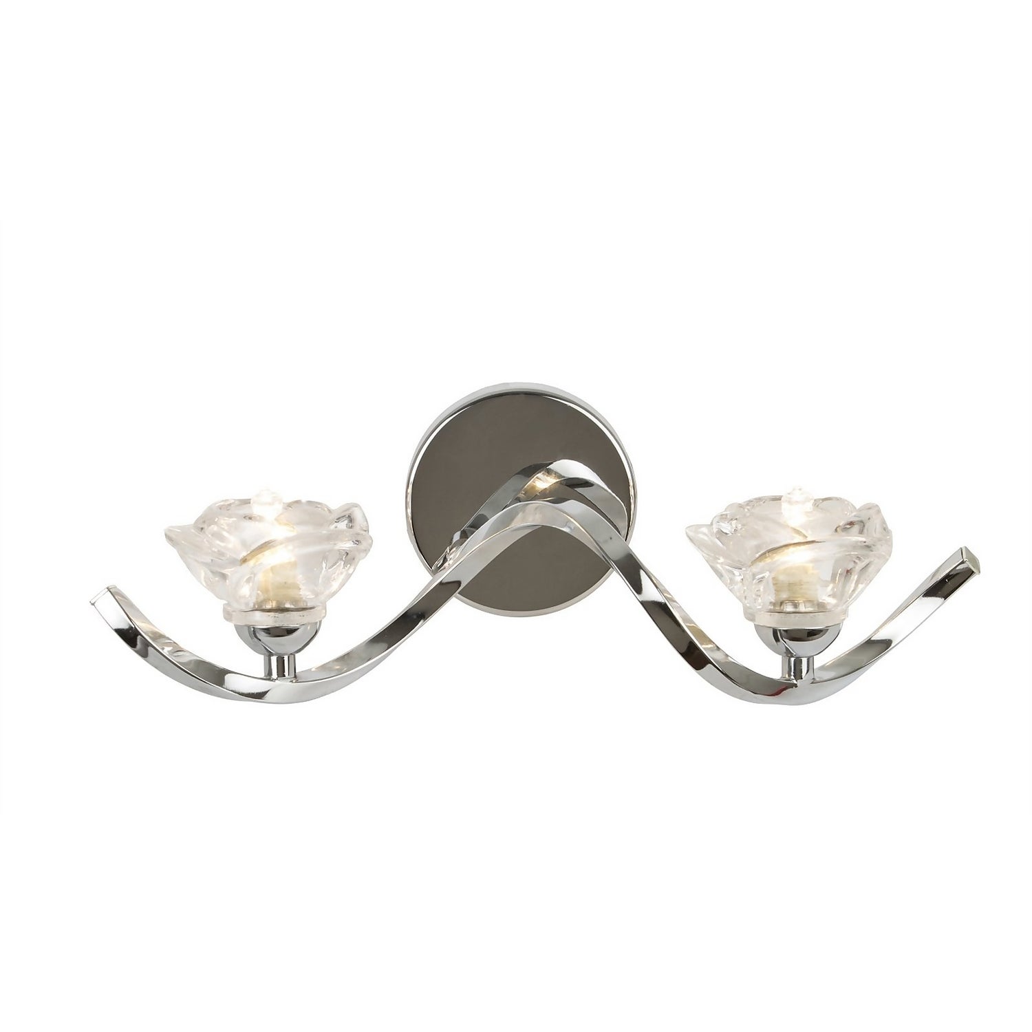 Glass Flower 2 Light Wall Light Homebase