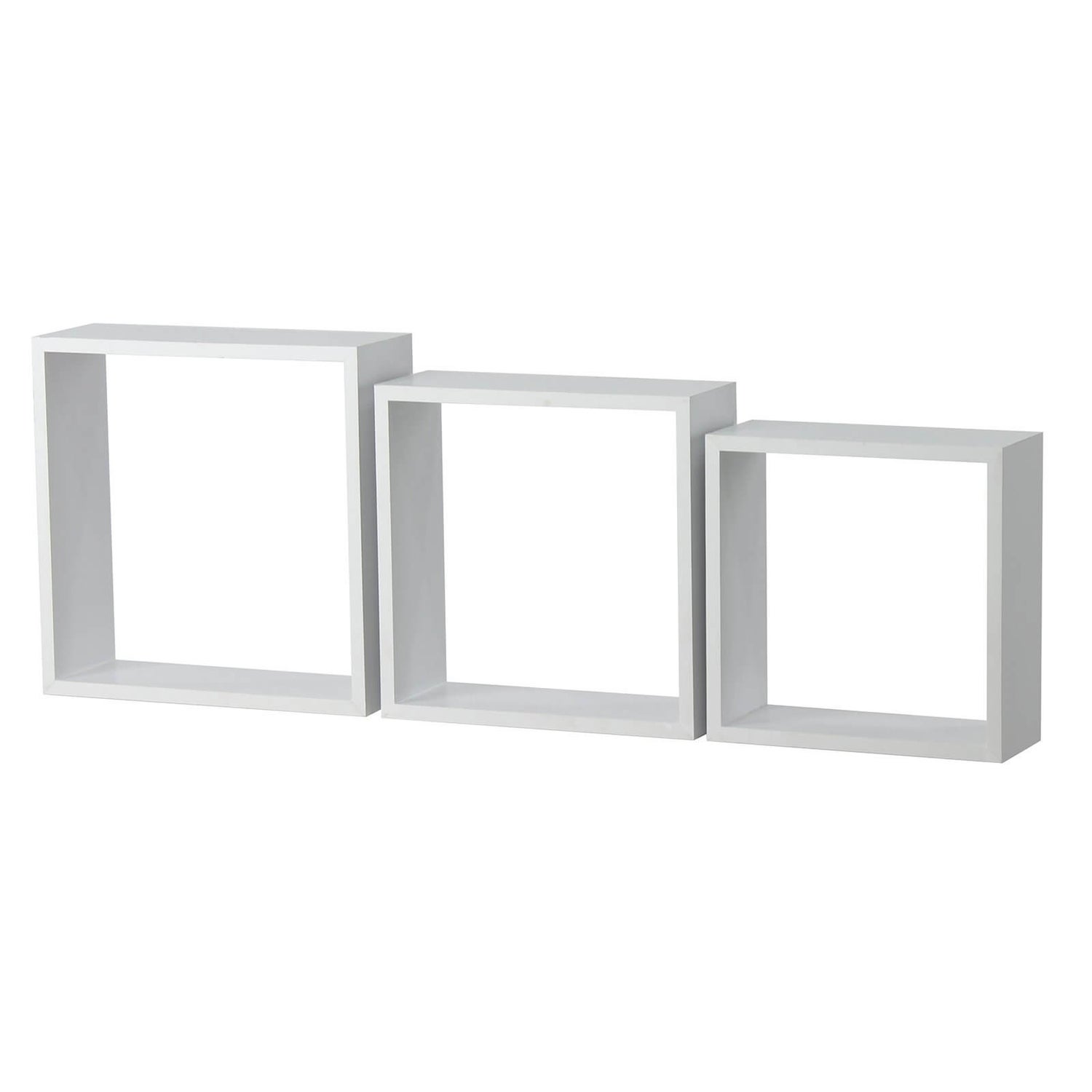 3 Wall Cubes Matt White Homebase