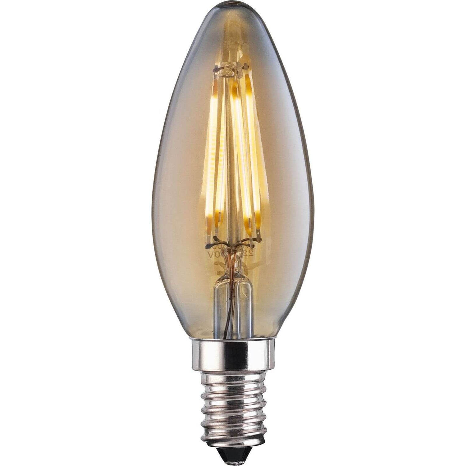 LED Filament Candle 4W E14 Vintage Light Bulb Homebase