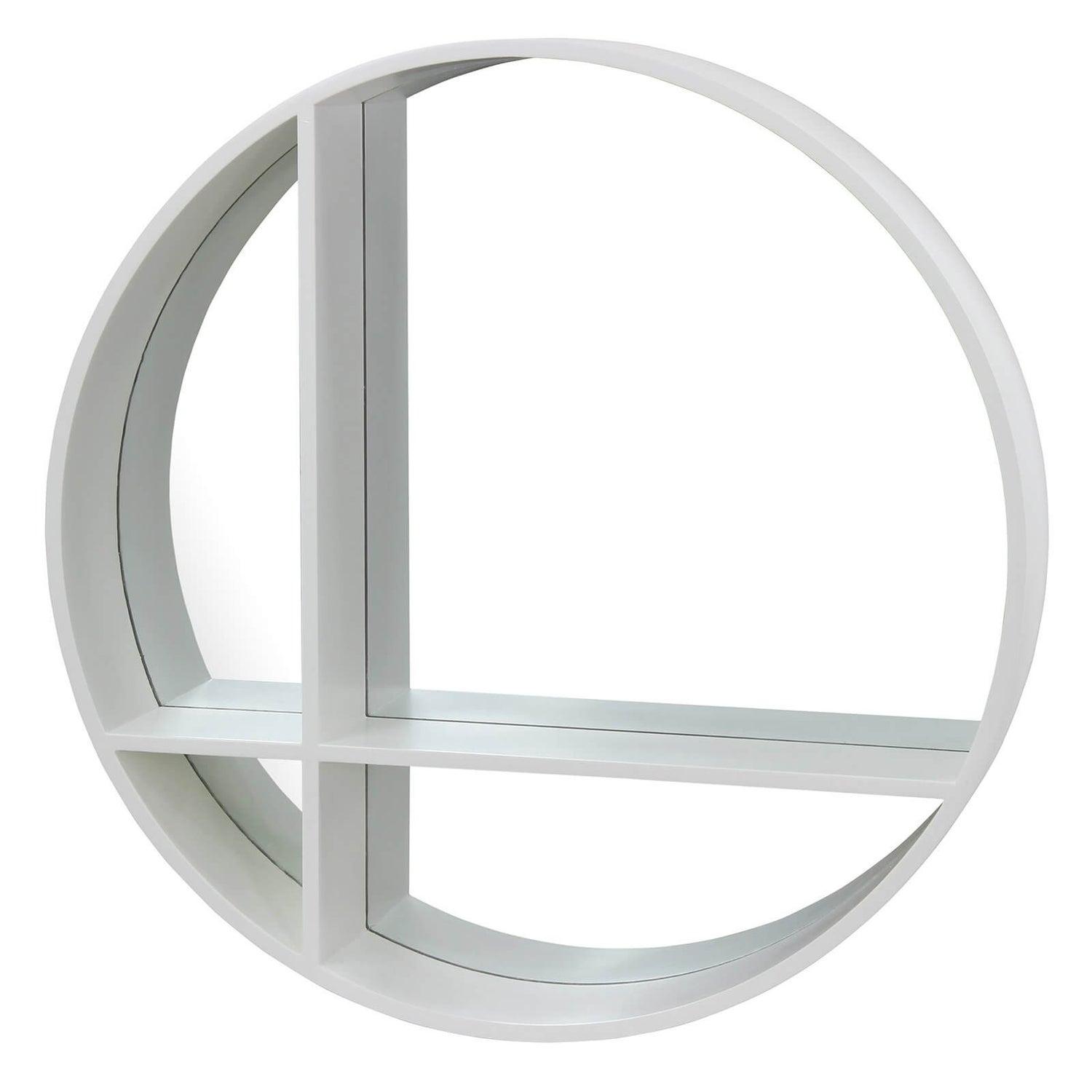 Round Cross Shelf White 29.53x29.53x4 Homebase