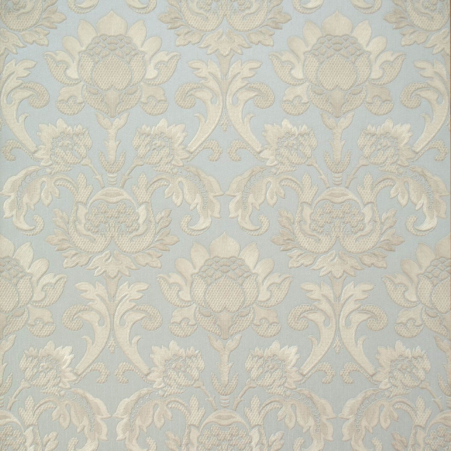 Belgravia Decor Sorrentino Plain Embossed Metallic Wedgewood Wallpaper