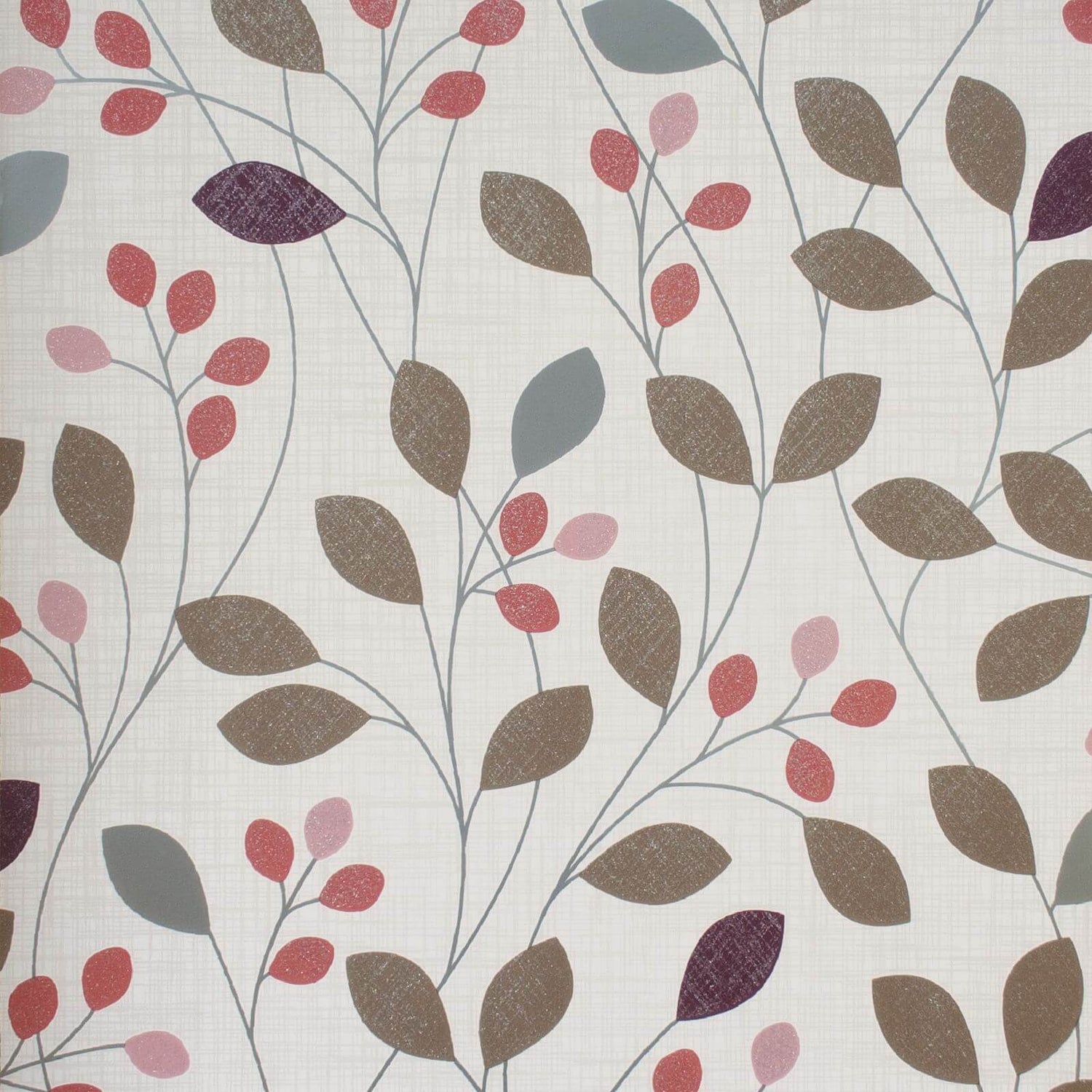 Belgravia Decor Isla Floral Textured Metallic Scarlet Wallpaper Homebase