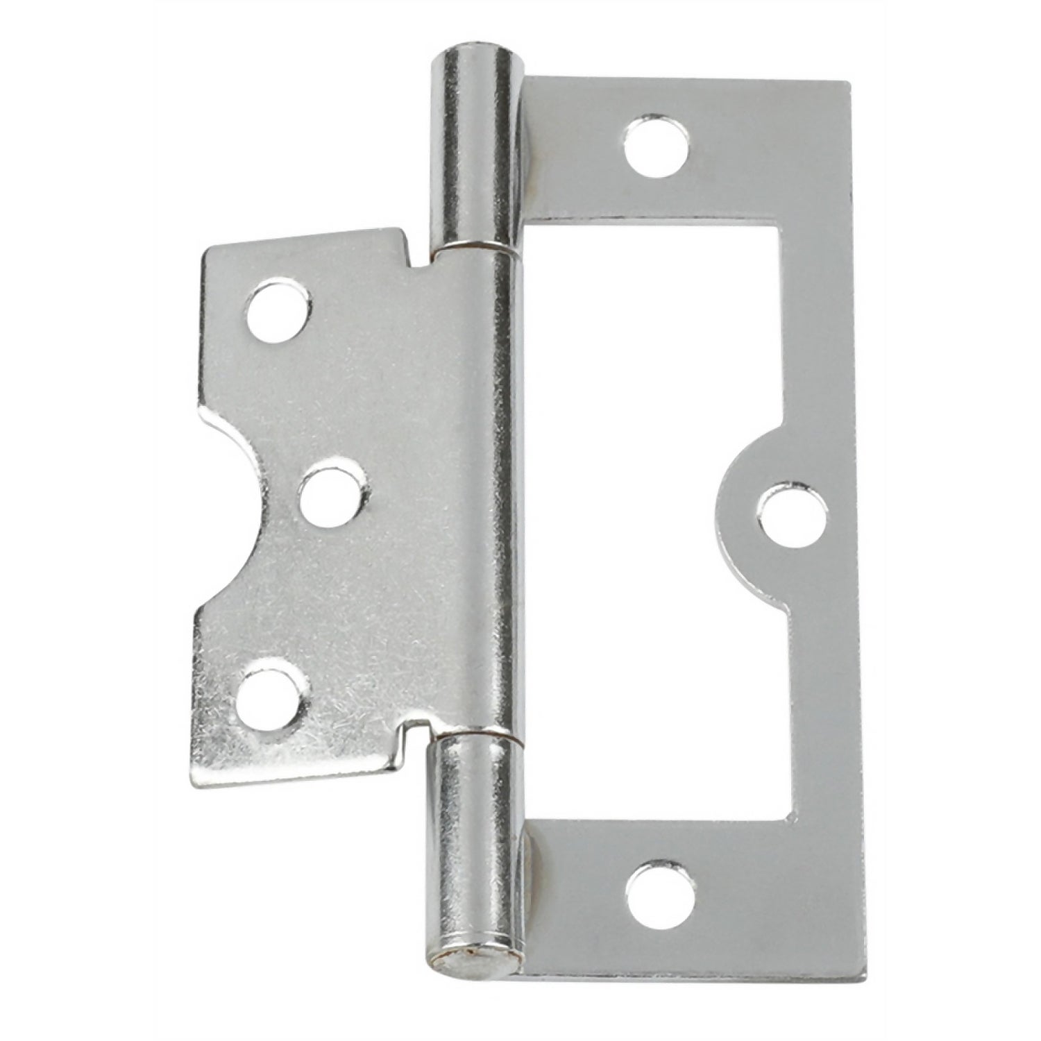 Hafele Flush Hinge Chrome Plated 75 x 26mm 2 Pack Homebase