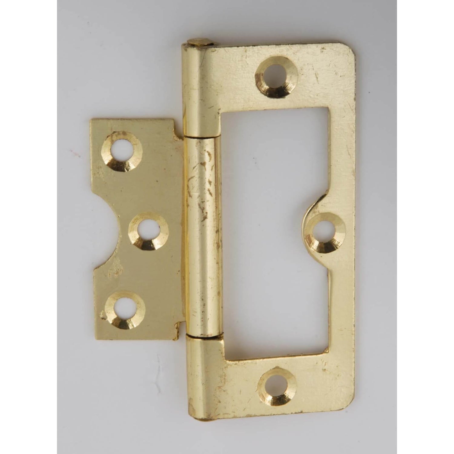 Hafele Flush Hinge Electro Brass 75 x 26mm 2 Pack Homebase