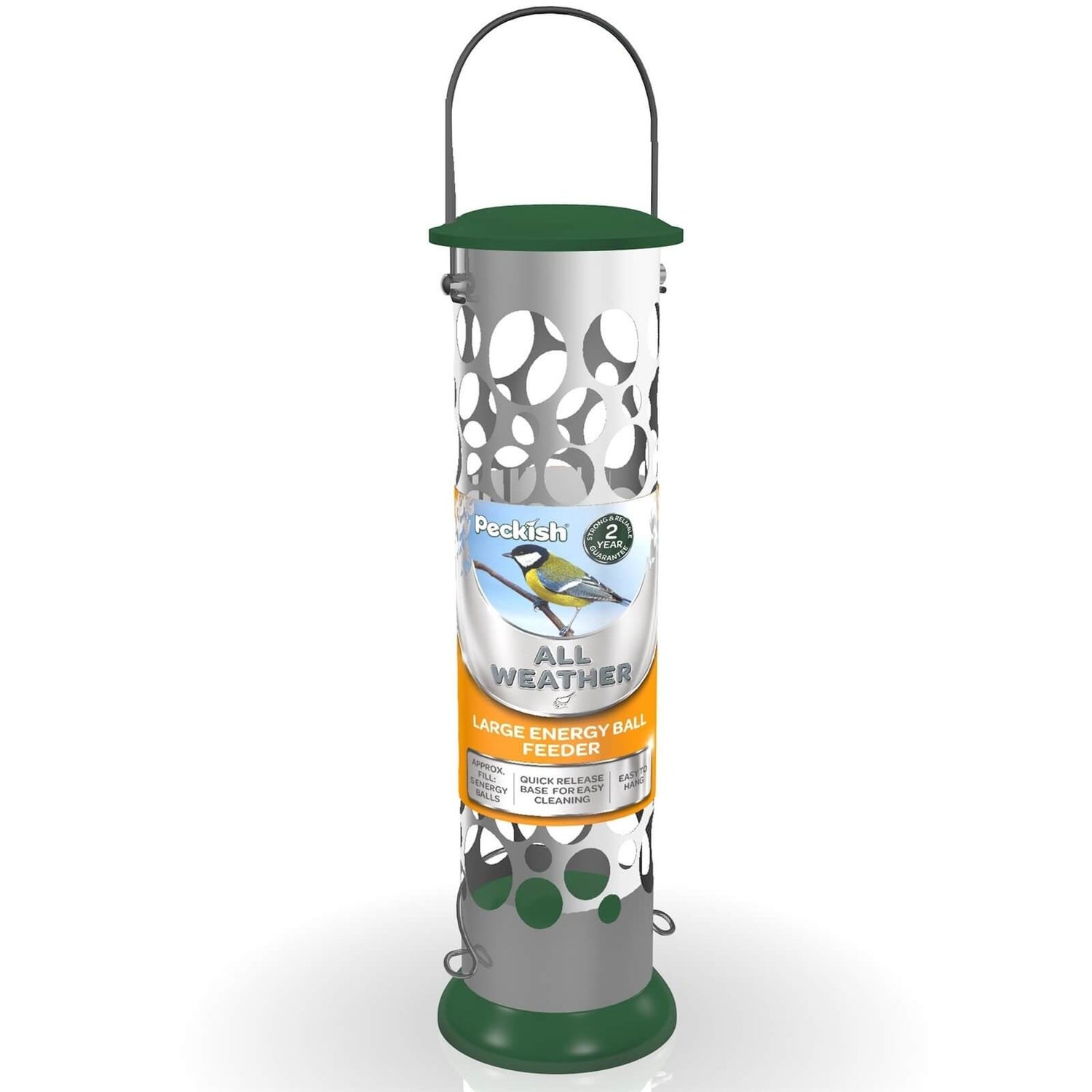 Peckish All Weather Metal Energy Suet Fat Ball Bird Feeder Large