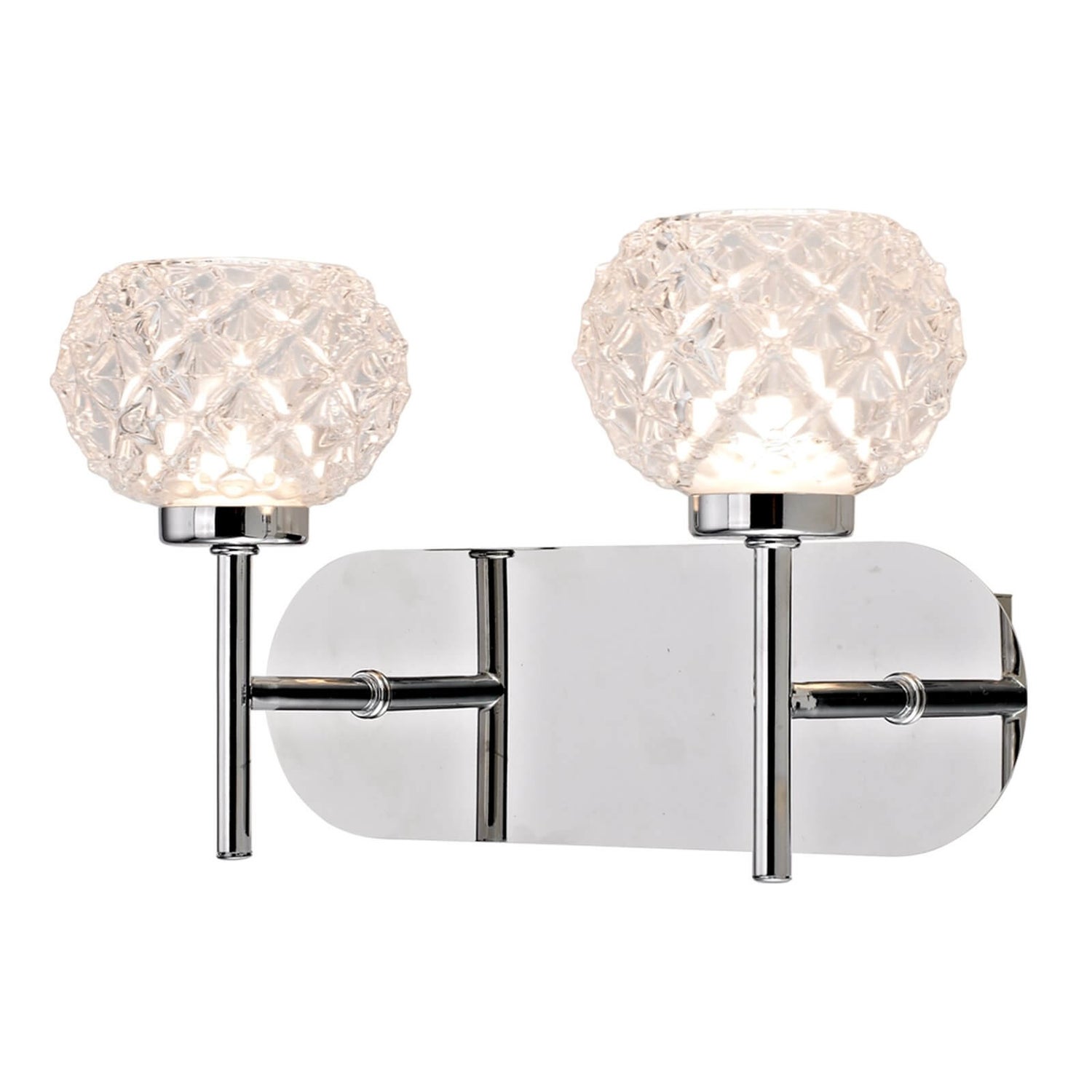 Miles Integrated Cut Glass 2 Light Wall Lamp Homebase