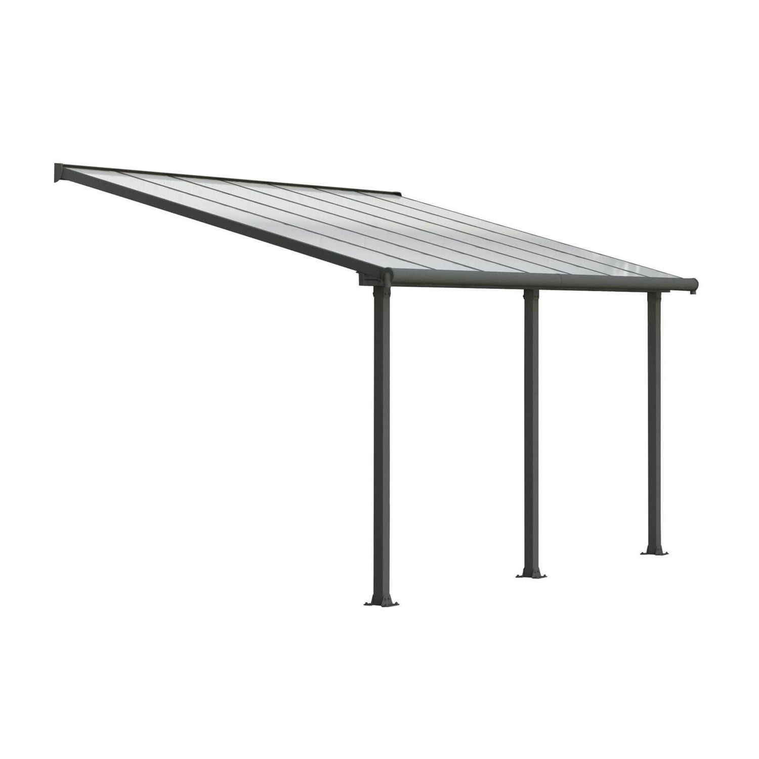 Palram Olympia Garden Patio Awning 3 x 4.25m Grey Homebase