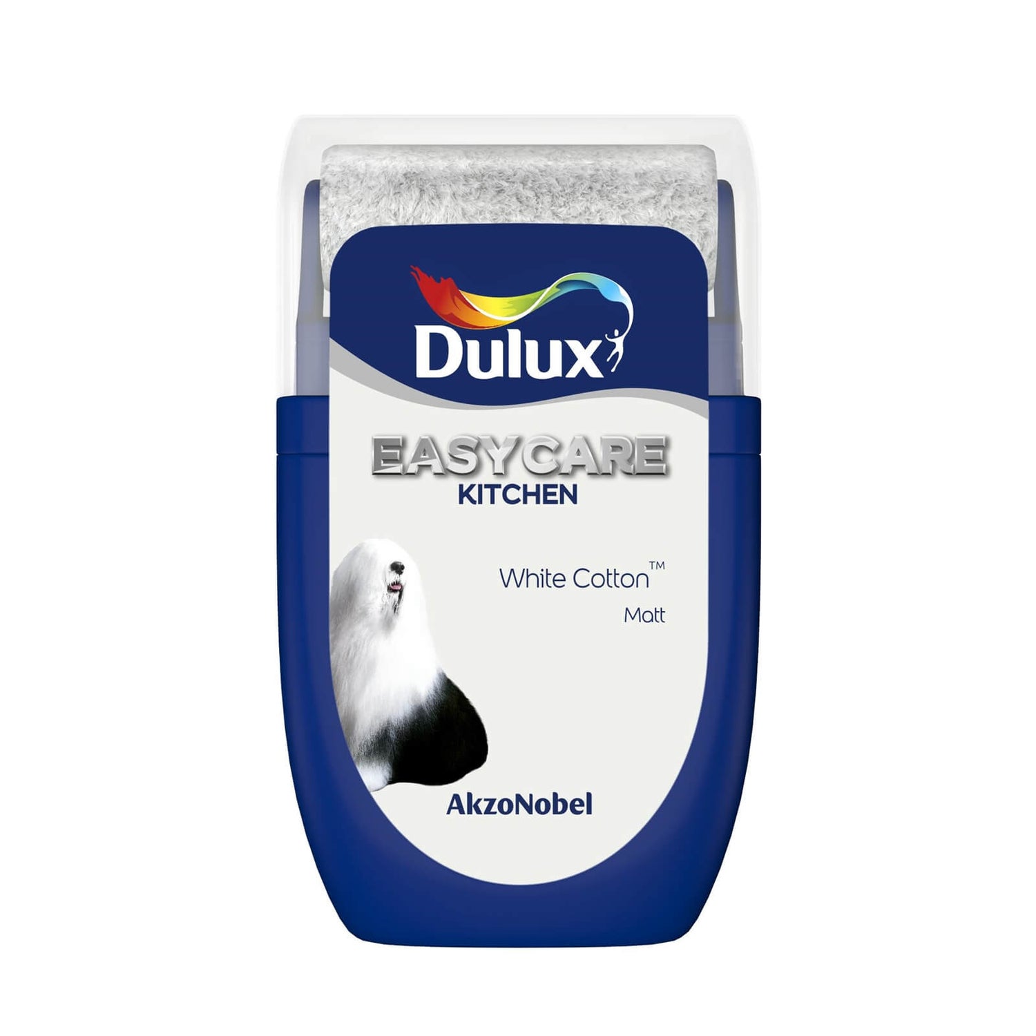 Dulux Easycare Kitchen White Cotton Tester Paint 30ml Homebase