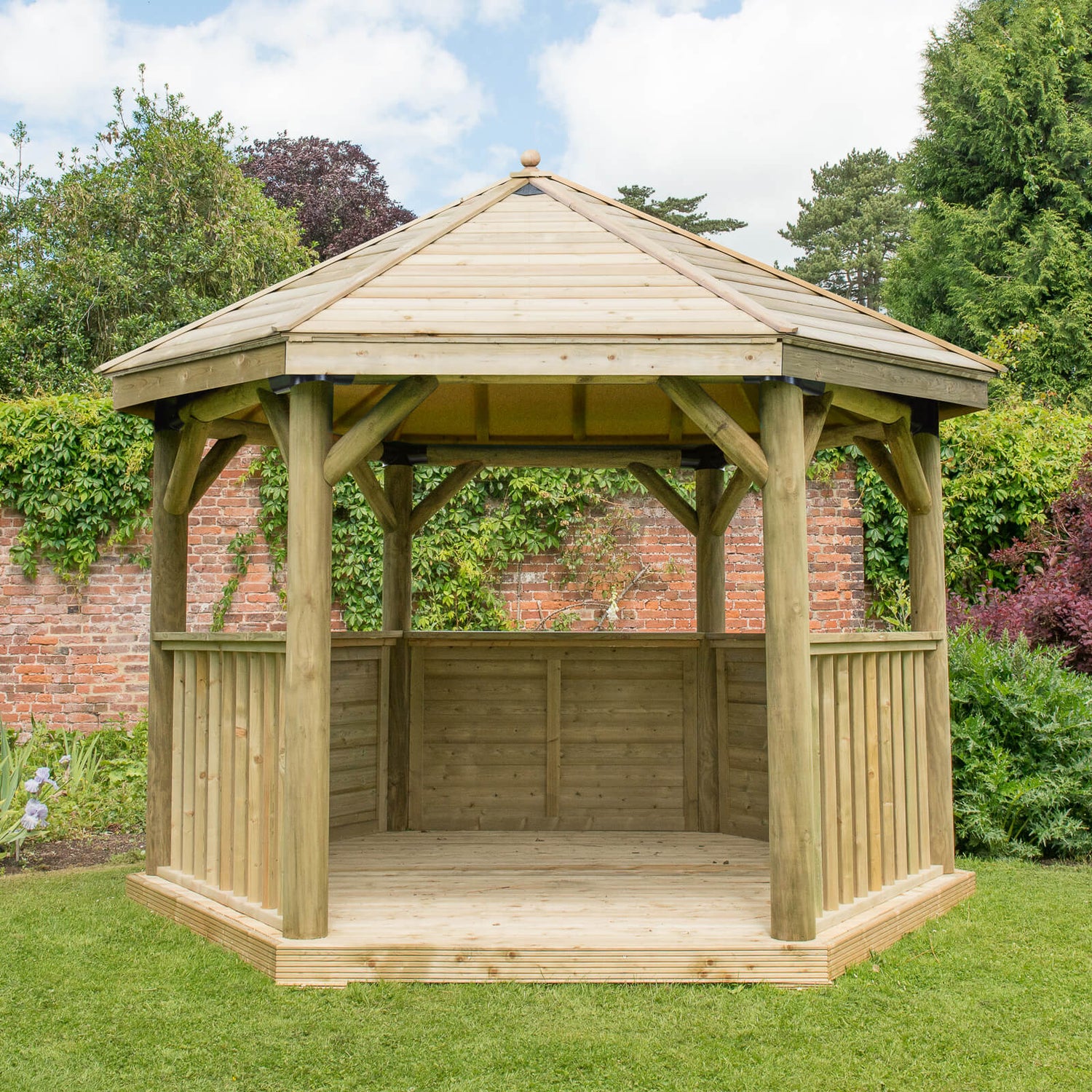Forest (Installation Included) Timber Roof Gazebo 3.6m Homebase