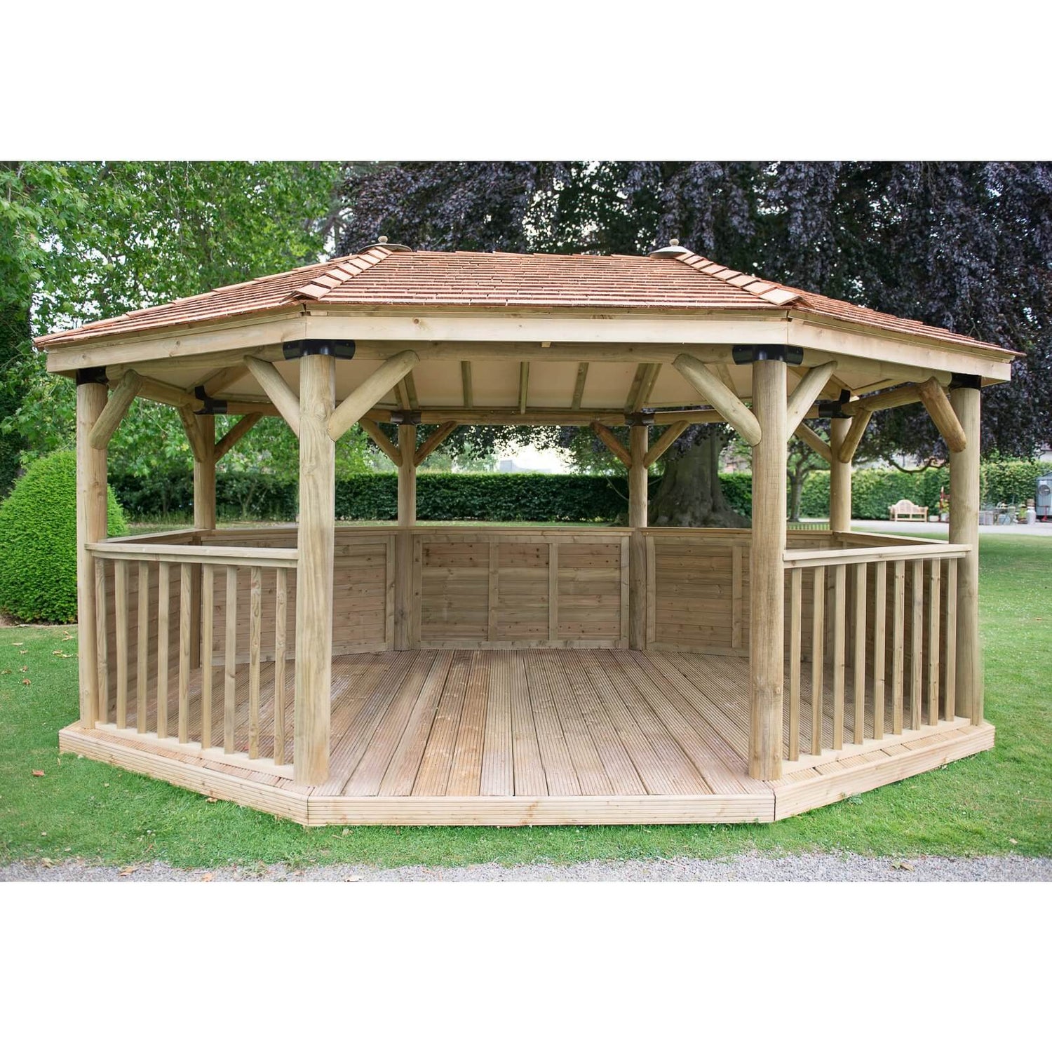 Forest (Installation Included) Cedar Roof Gazebo 5.1m Homebase