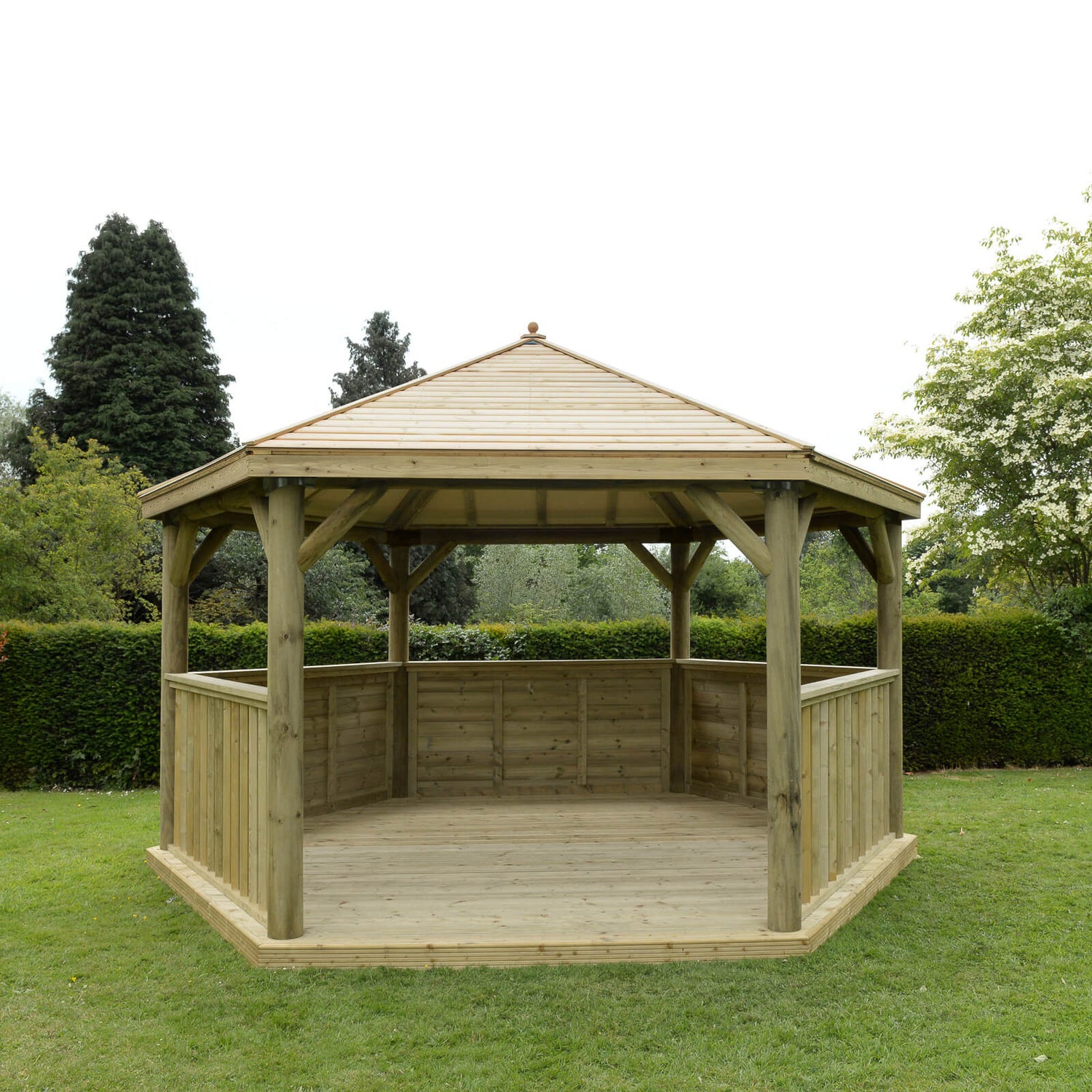 Forest (Installation Included) Timber Roof Gazebo 4.7m Homebase