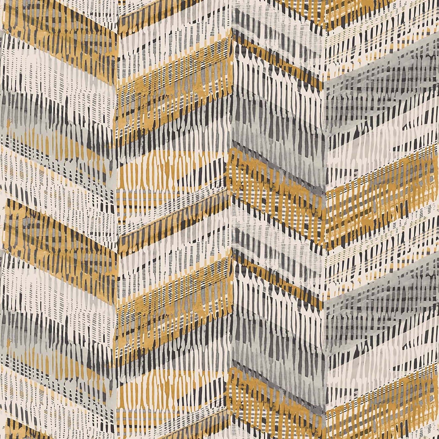 Arthouse Chevron Weave Geometric Embossed Glitter Ochre Wallpaper