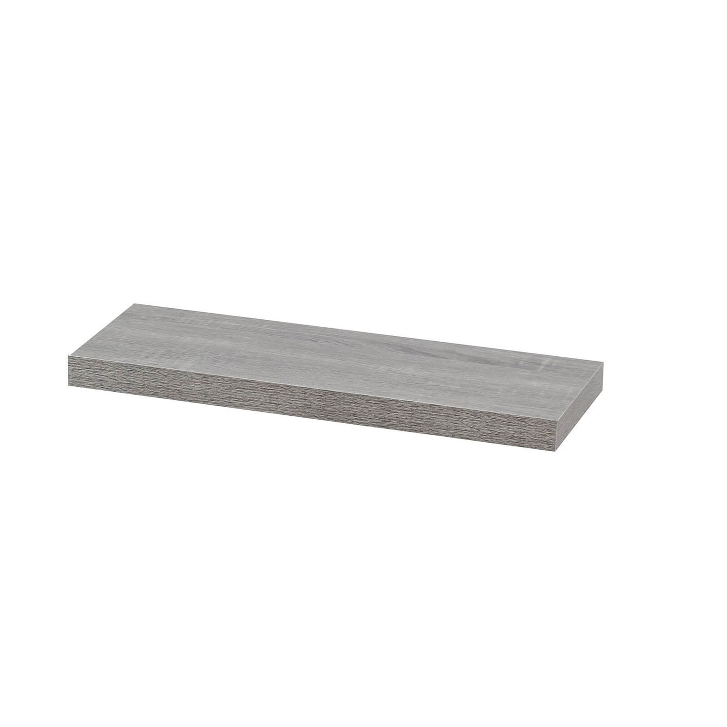 Floating Shelf Grey Oak 600 x 240 x 38mm Homebase