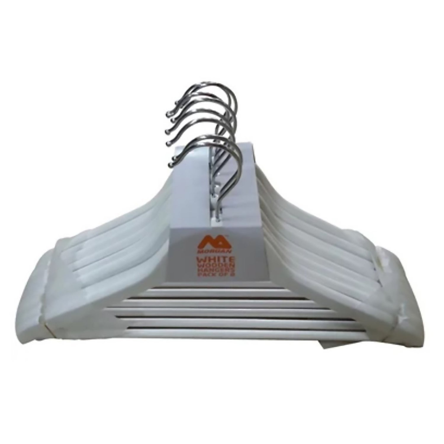 White Wooden Hangers 8 Pack Homebase