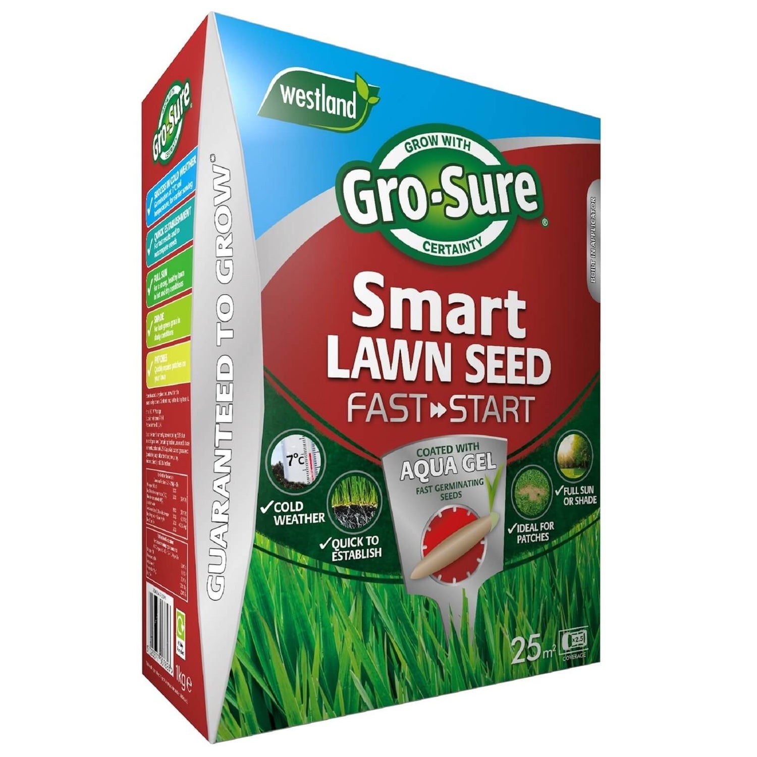 GroSure Aqua Gel Coated Fast Start Smart Grass Lawn Seed 25m2 Homebase