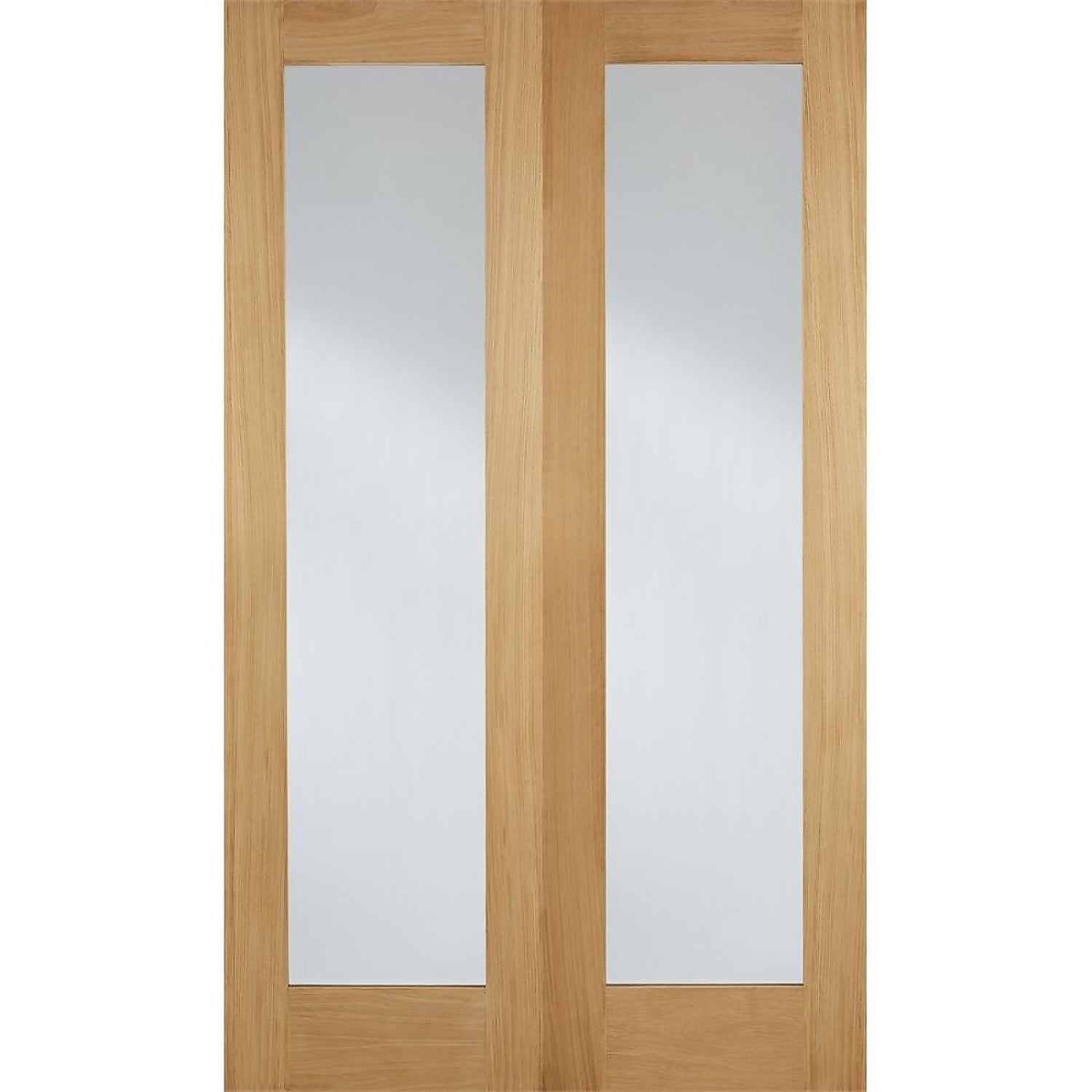 Pattern 20 Internal Glazed Unfinished Oak 1 Lite Pair Doors 915 x