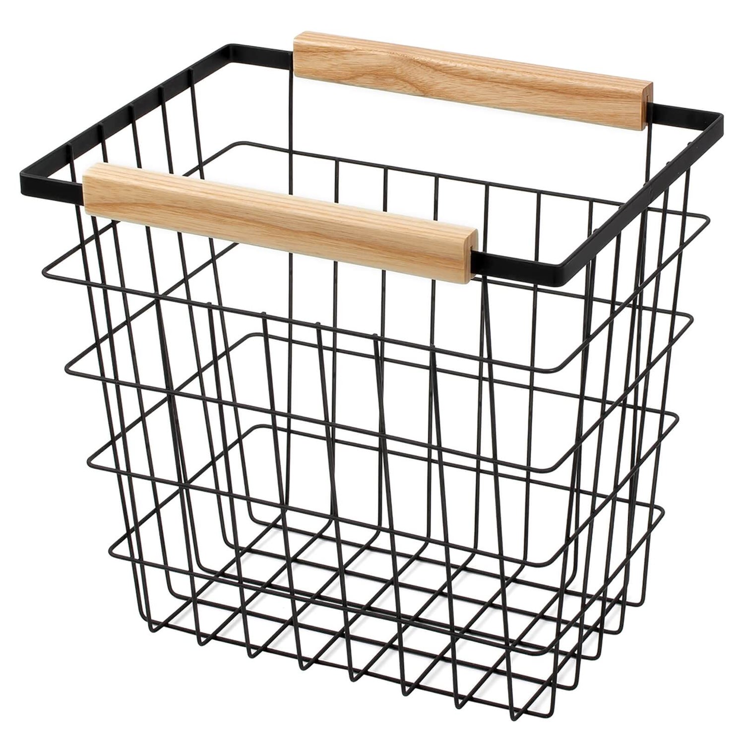Medium Iron Wire Basket with Ash Handle Homebase