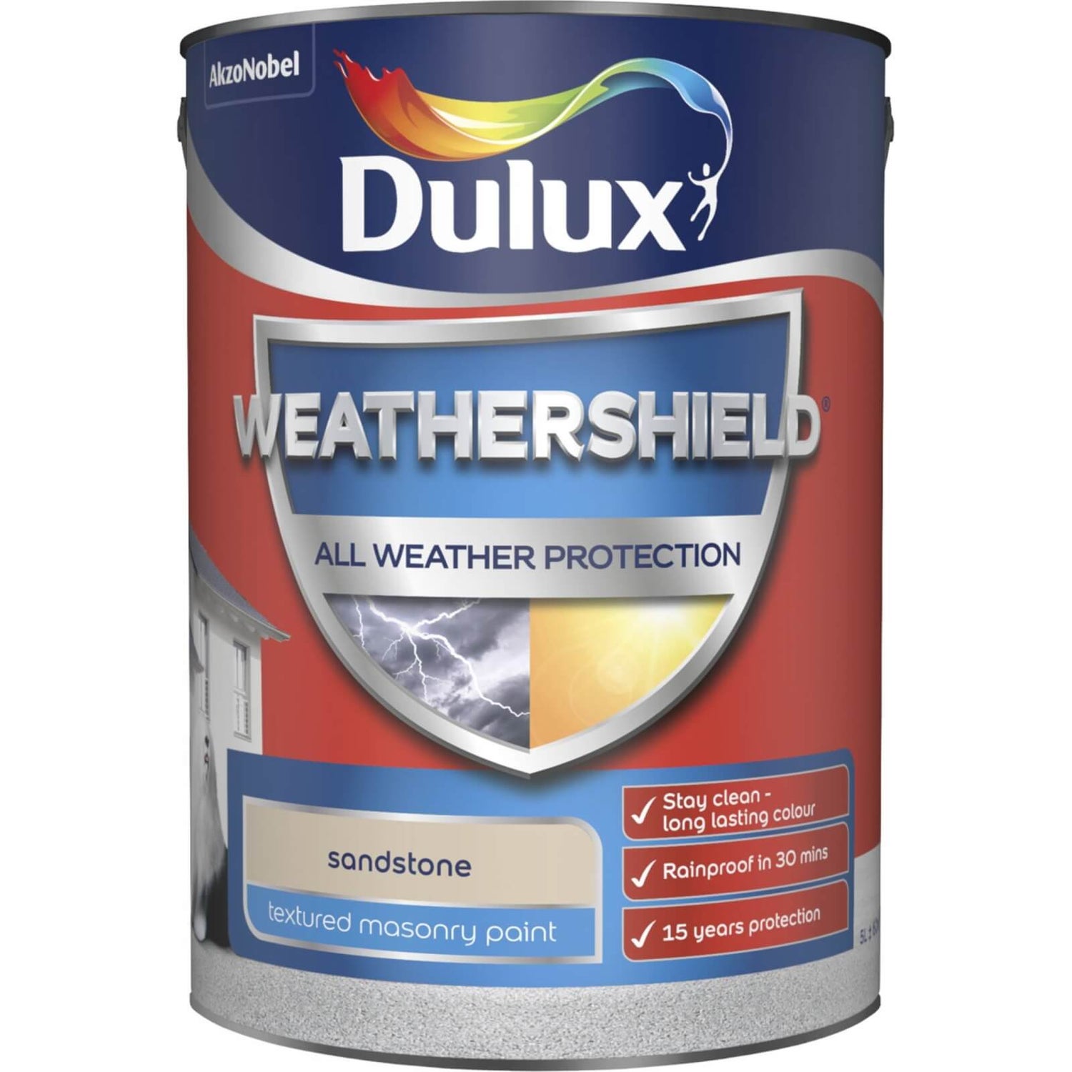 Dulux Weathershield All Weather Textured Masonry Paint Sandstone 5L