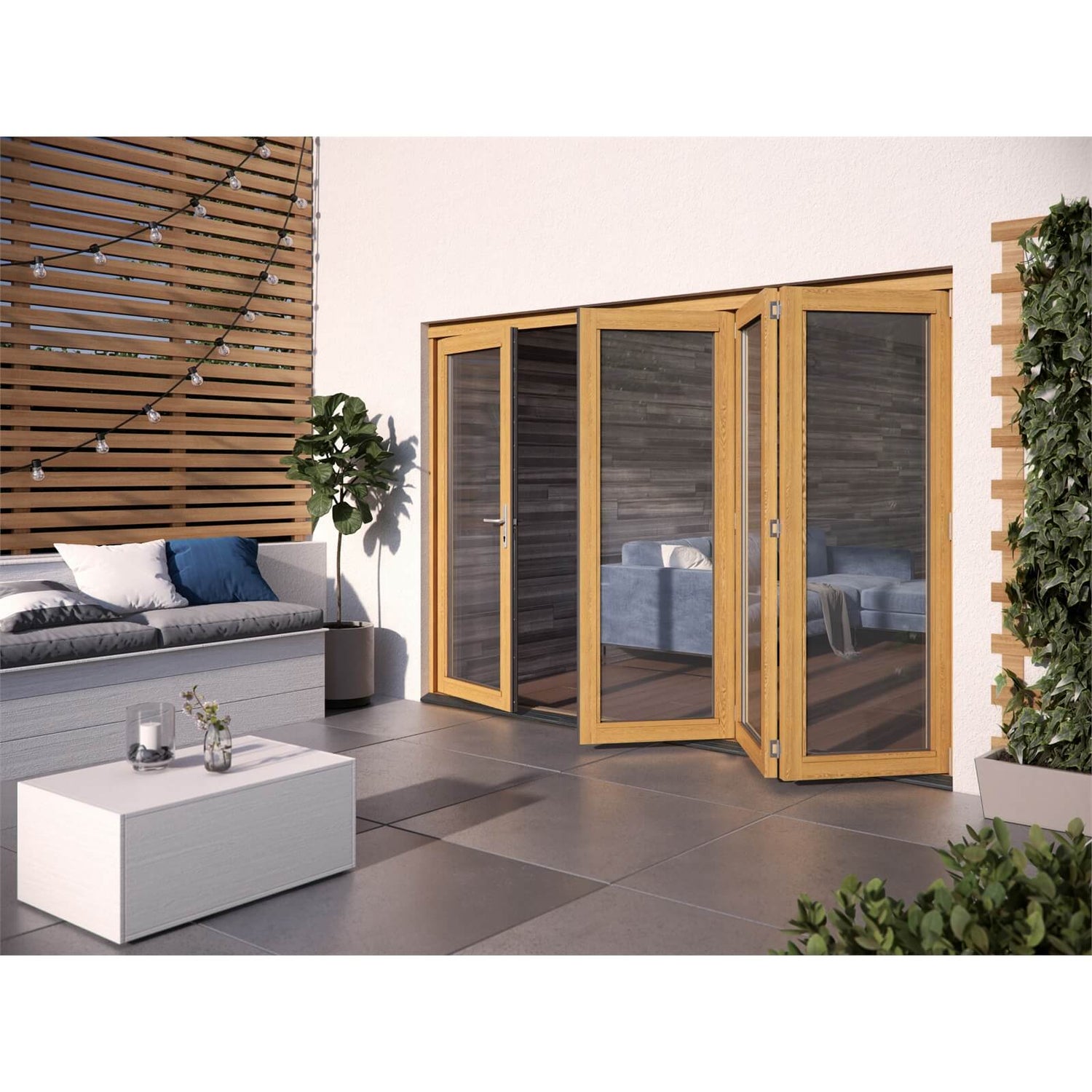 Kinsley Oak Folding Sliding Patio Doorset 2994x2094mm Homebase