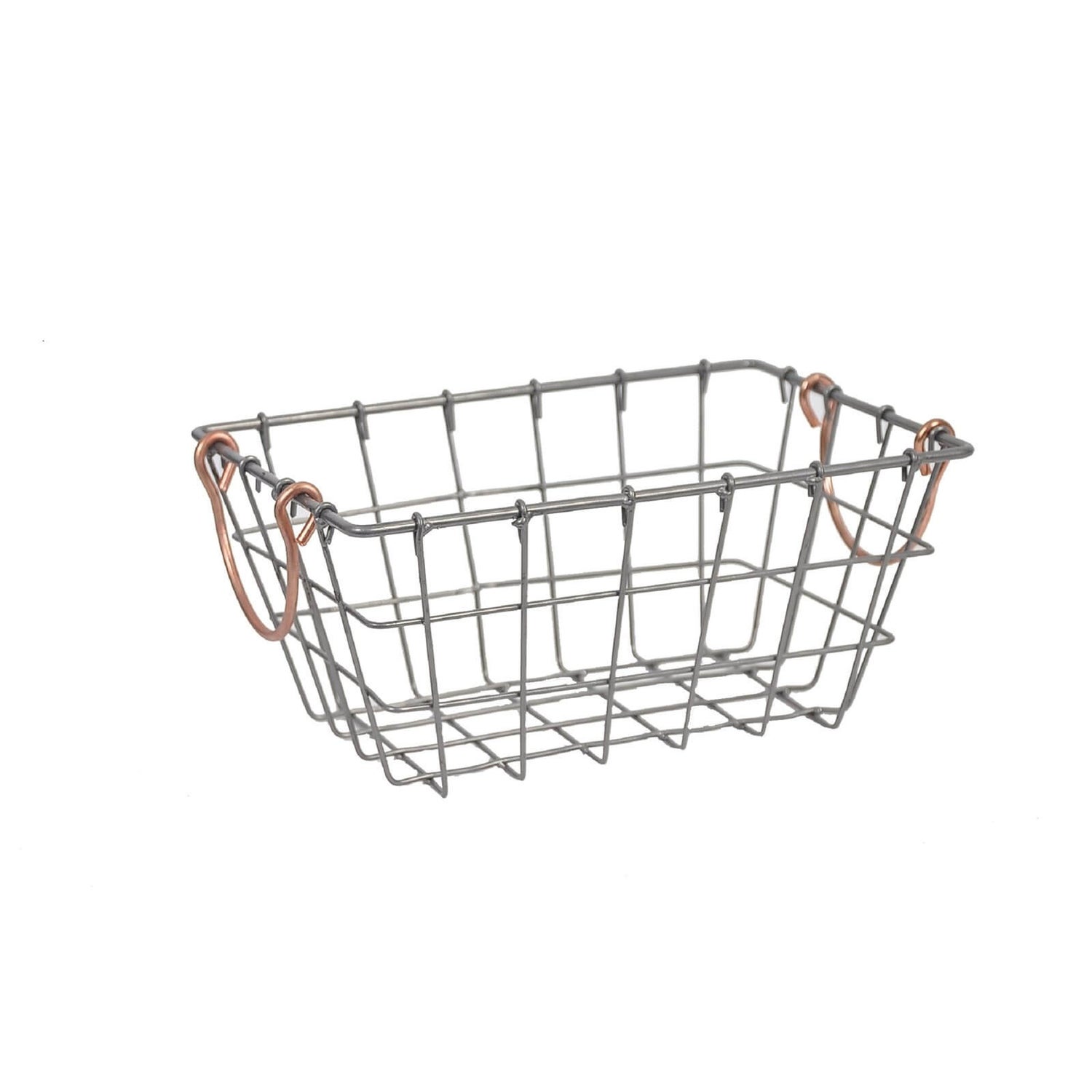 Small Metal Wire Basket with Handles Homebase