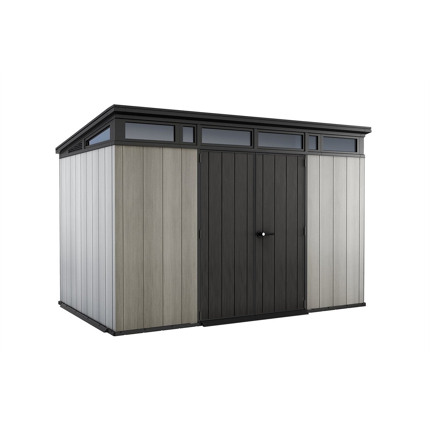 Keter Artisan 11x7ft Outdoor Plastic Garden Storage Pent Shed Grey
