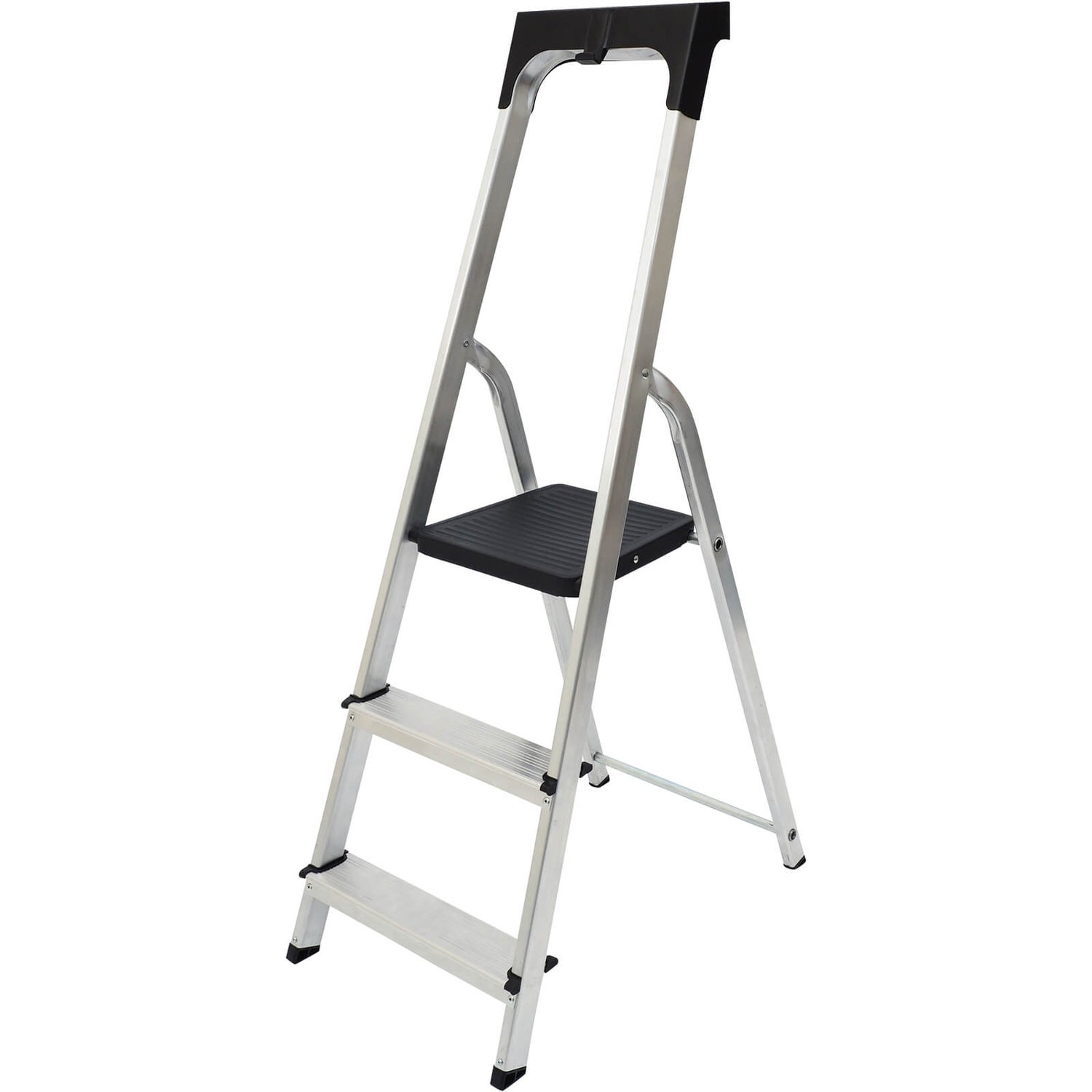 Werner High Handrail Step Ladder with Tool Tray 3 Tread Homebase