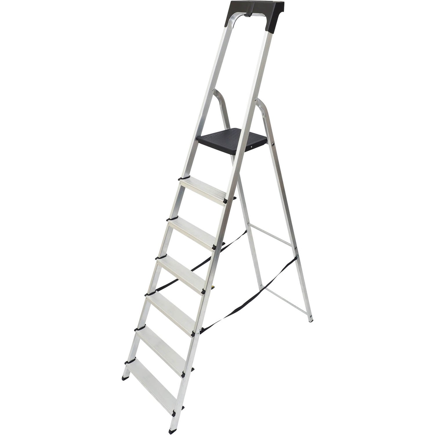 Werner High Handrail Step Ladder with Tool Tray 7 Tread Homebase